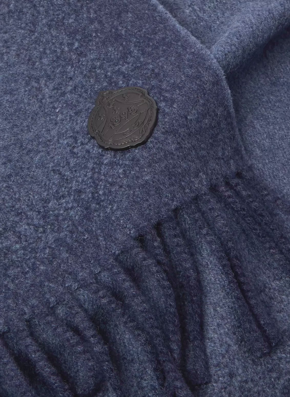 Berluti Kaschmirschal Reiner Kaschmir Patina Schal mit Fransen und Leder Logowappen