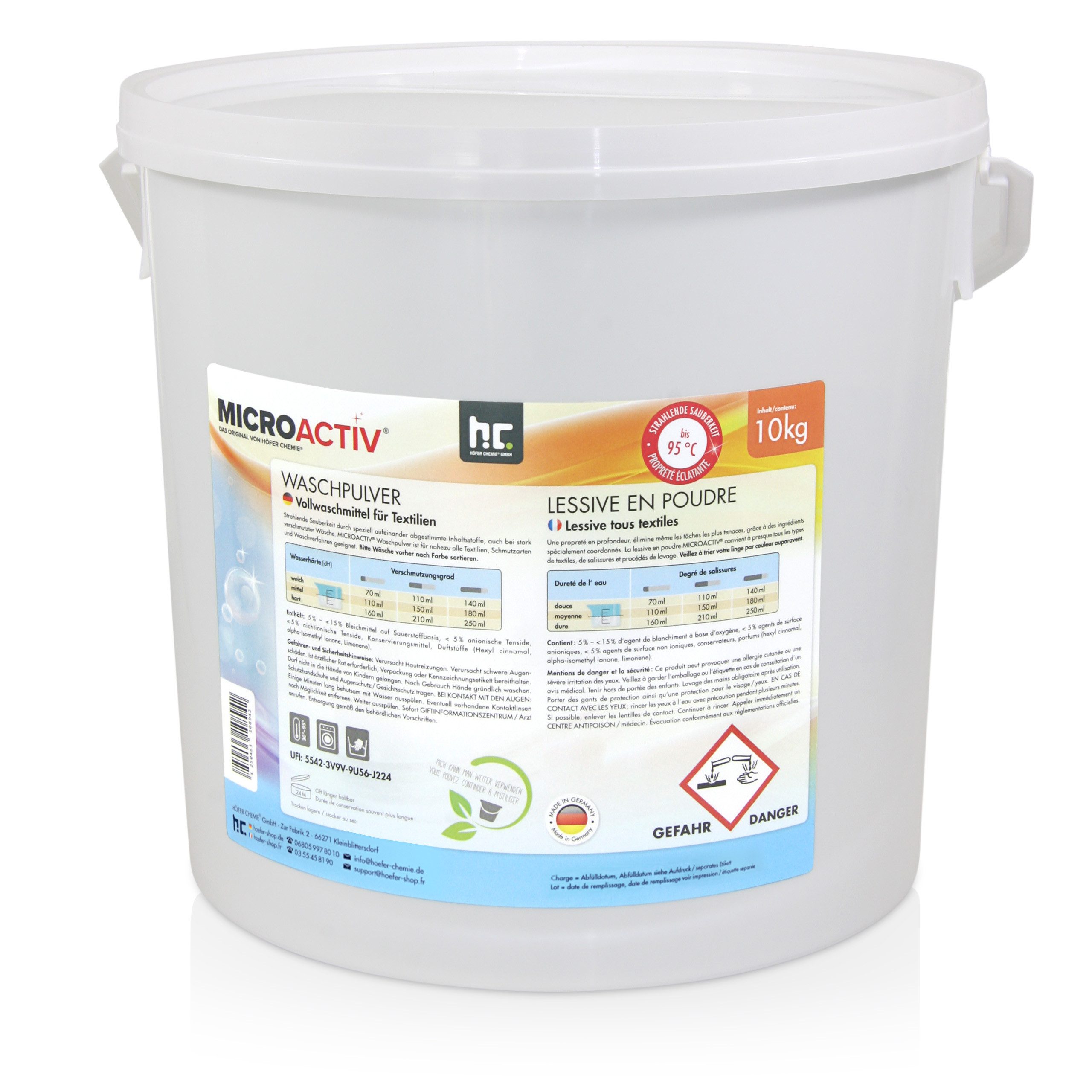 Höfer Chemie GmbH 10 kg Microactiv® Waschpulver Vollwaschmittel Grundreiniger