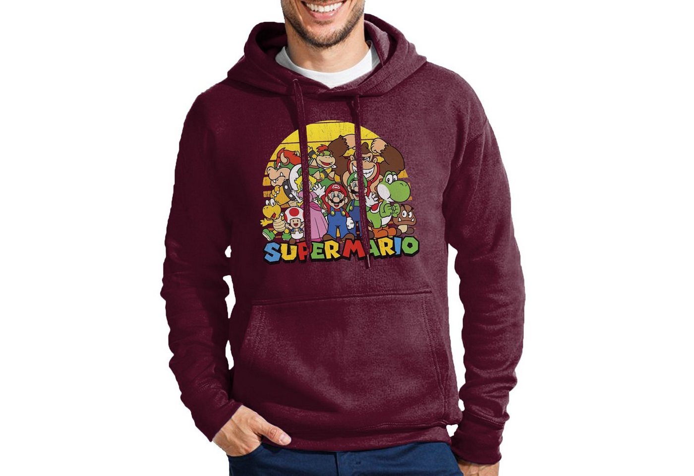 Blondie & Brownie Hoodie Herren Mario Friends Sun Luigi Yoshi Peach Super Retro Konsole Mit Kapuze