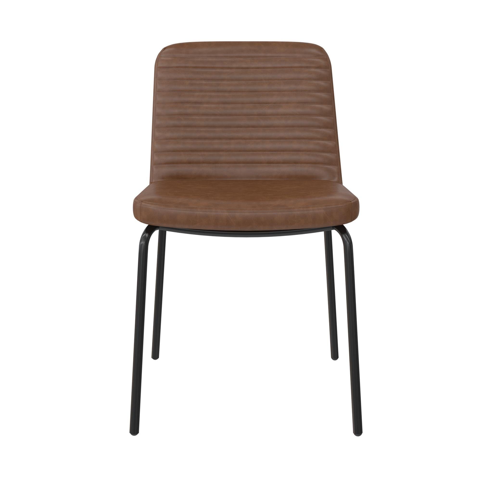 2 loft24 mit Stuhl gepolsterter Metallgestell, 46 ca. (Set, Sitzhöhe cm Corey Sitzfläche, St), Esszimmerstuhl