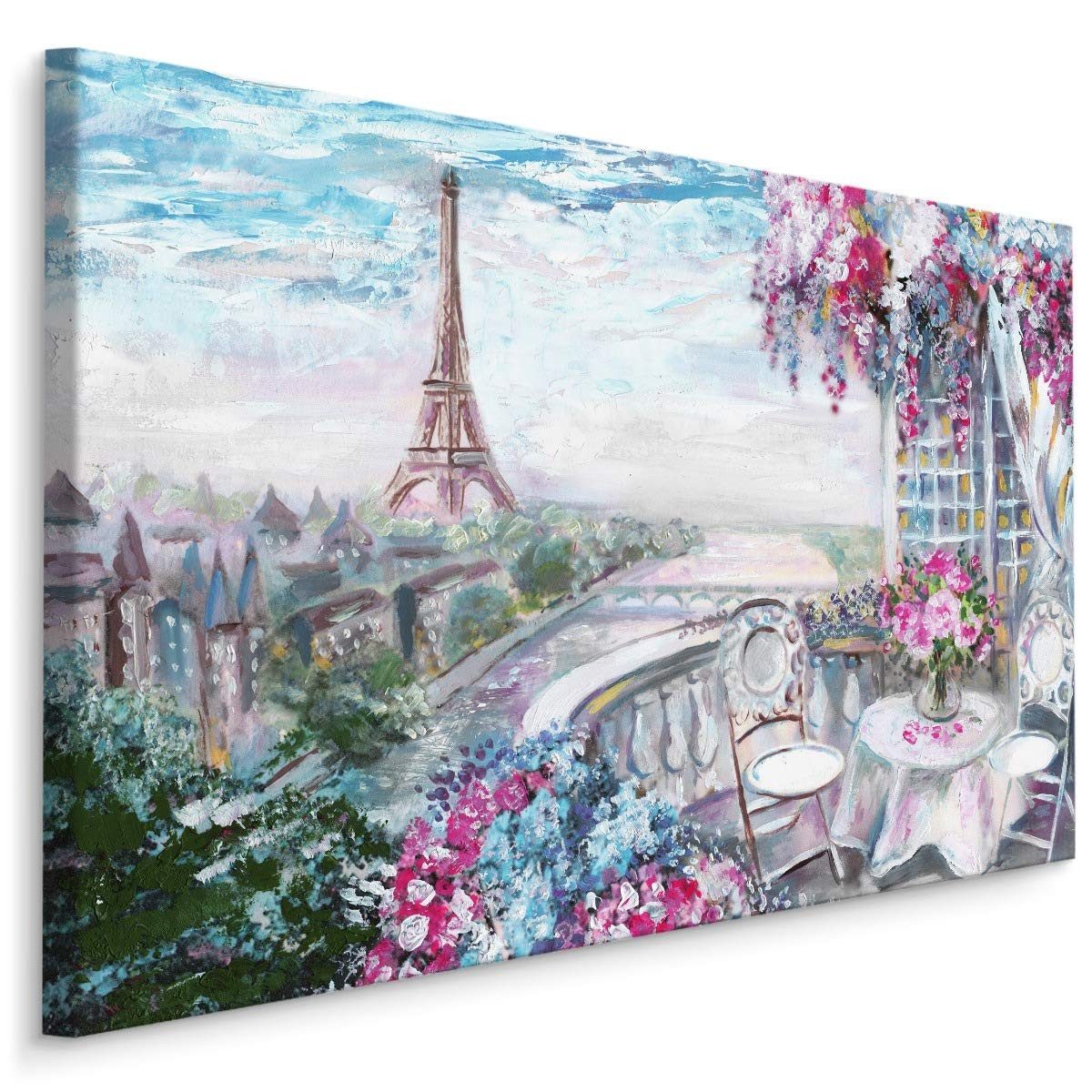 Muralo Leinwandbild Architektur – Leinwandbild Wandbild Kunstdruck Wohnzimmer, Gebäude (1 St), Paris – Stadt – Frankreich, 30 x 20 cm, aufhängefertig
