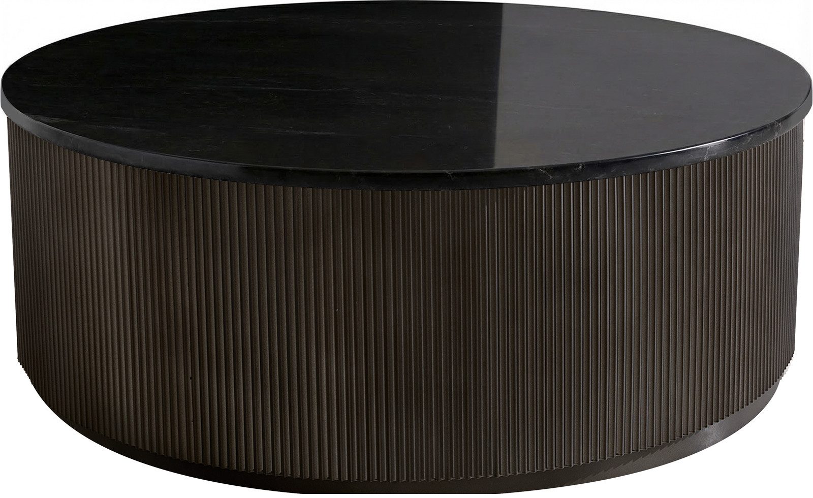 DELIFE Couchtisch Fiorano, Marmor Schwarz Silber 90x90 cm Metall Black Antique