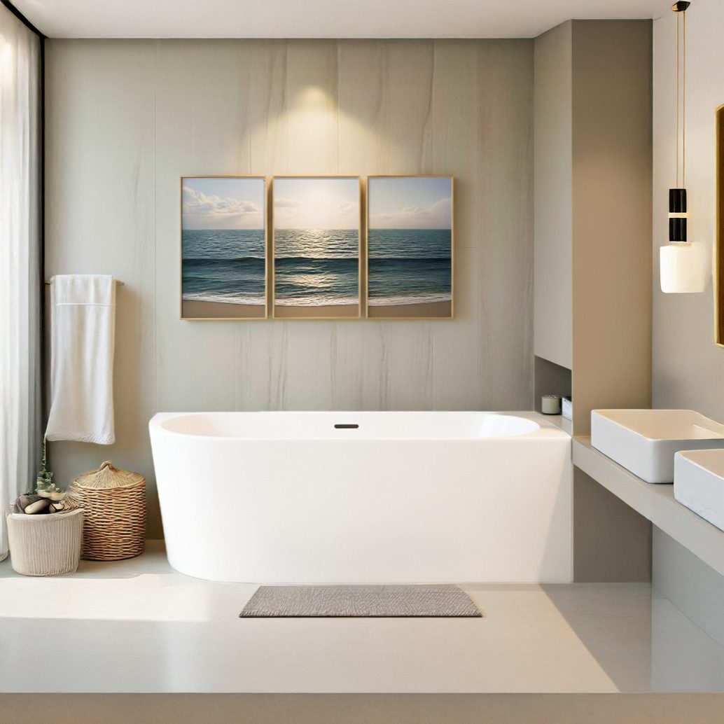 KOLMAN Rundwanne Freistehende Badewanne ALVA 170x80 Rechts, Ablauf Klick-Klack im SET!, Ablaufgarnitur & Füße GRATIS