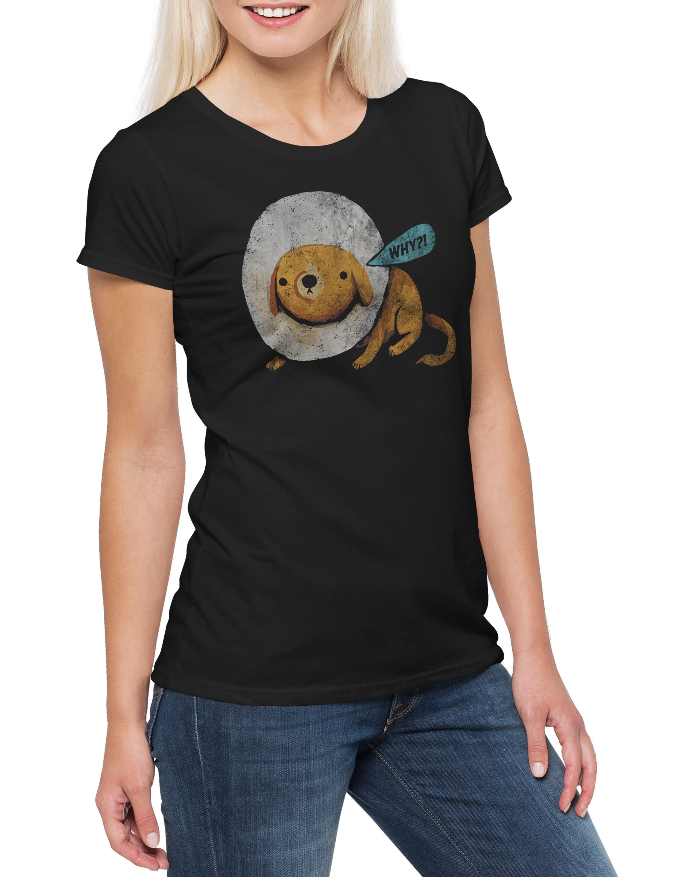 Urban Backwoods Print-Shirt Cone Dog Why Damen T-Shirt Deutscher Schäferhund Hund Tierarzt Hunde (1-tlg) Dog Dogs Dawg Liebe