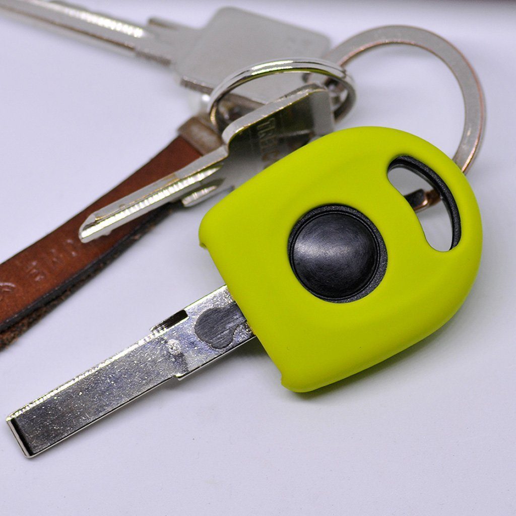 mt-key Schlüsseltasche Autoschlüssel Softcase Silikon Schutzhülle Apfelgrün, für VW SEAT Skoda alle Modelle Startschlüssel