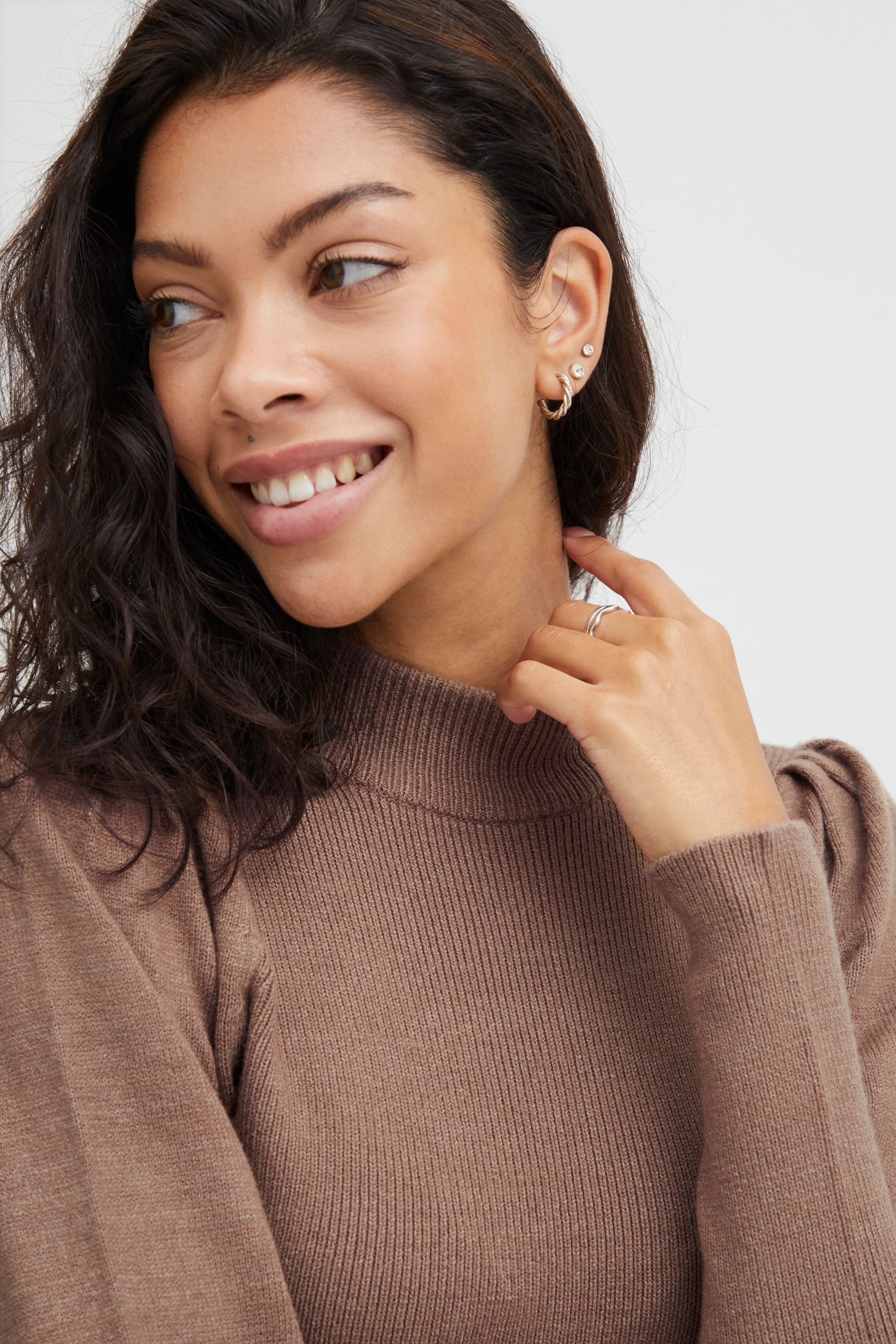 b.young knitted dress BYNONINA DRESS 2 - 20810781 knitted dress with puff sleeves