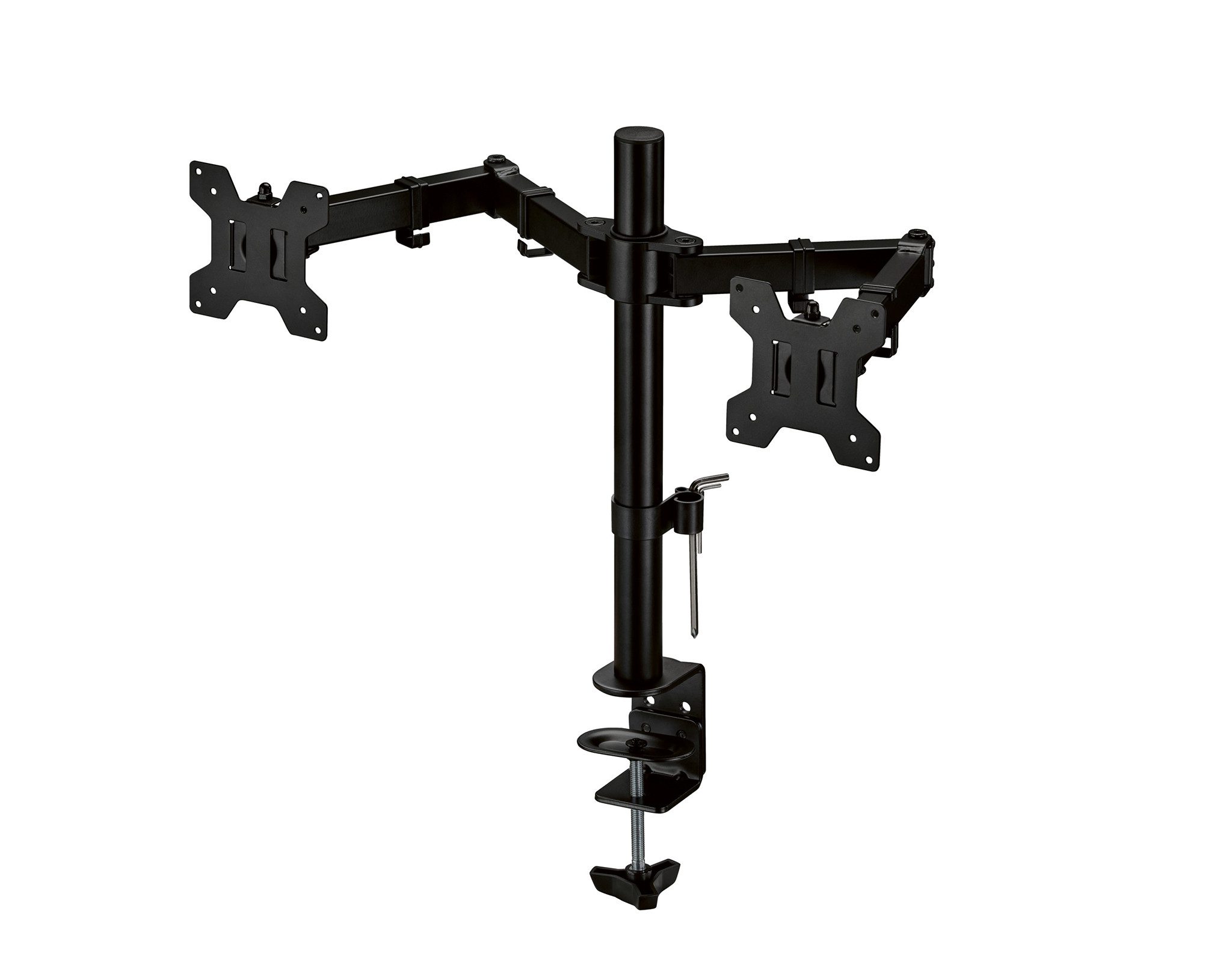 Tronic Monitor-Halterung Halter für 2 Bildschirme Tischbefestigung geeignet bis 71cm schwarz