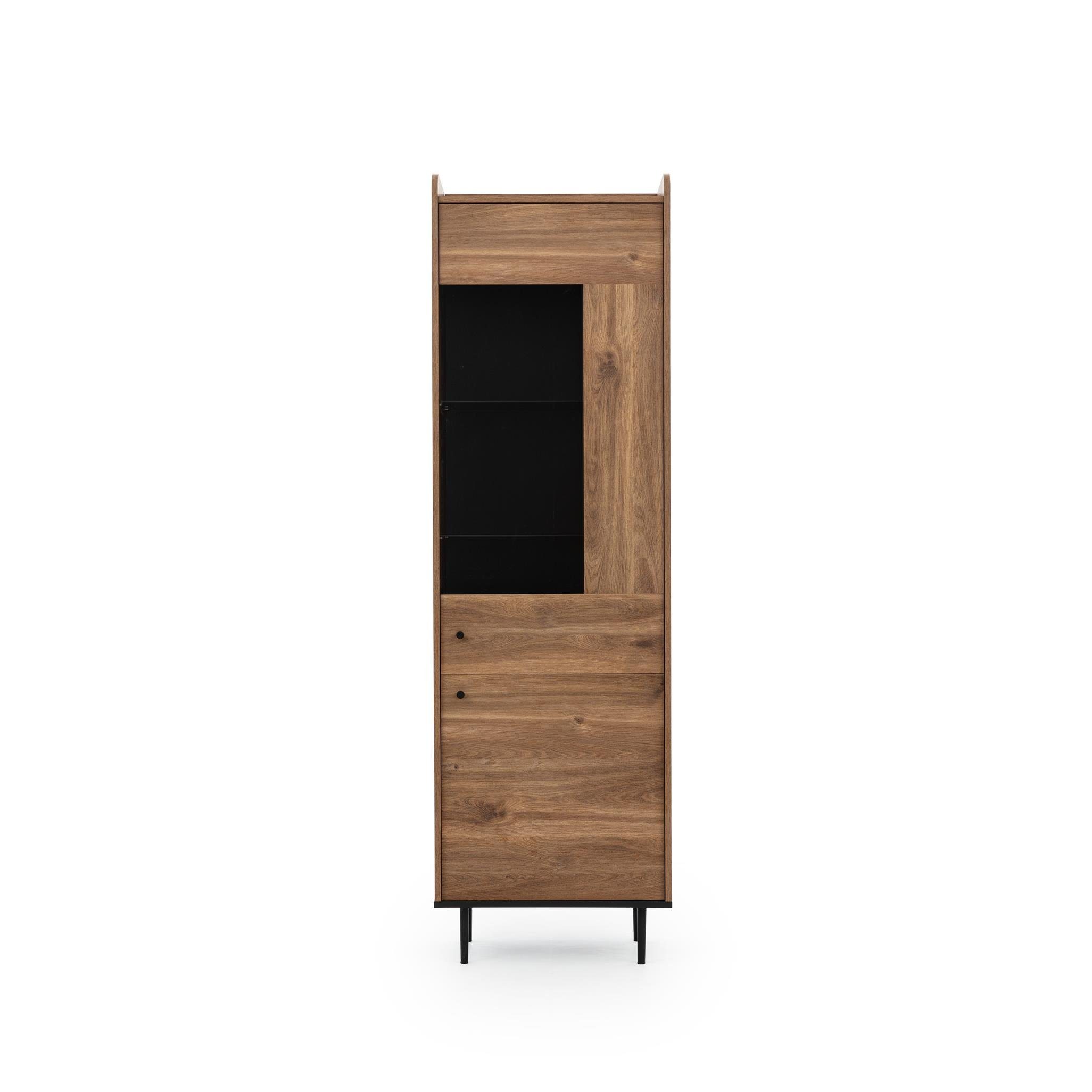 VASINIE Mediawand Brandy-Castello-Holzes, 4-teilige Loft-Stil Furnix Design modernes im Wohnwand