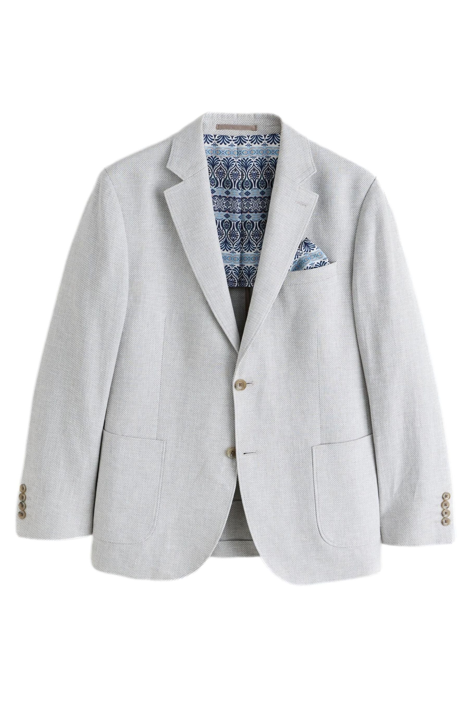 Next Jackenblazer Strukturiertes Slim Fit Sakko aus Leinengemisch (1-tlg)