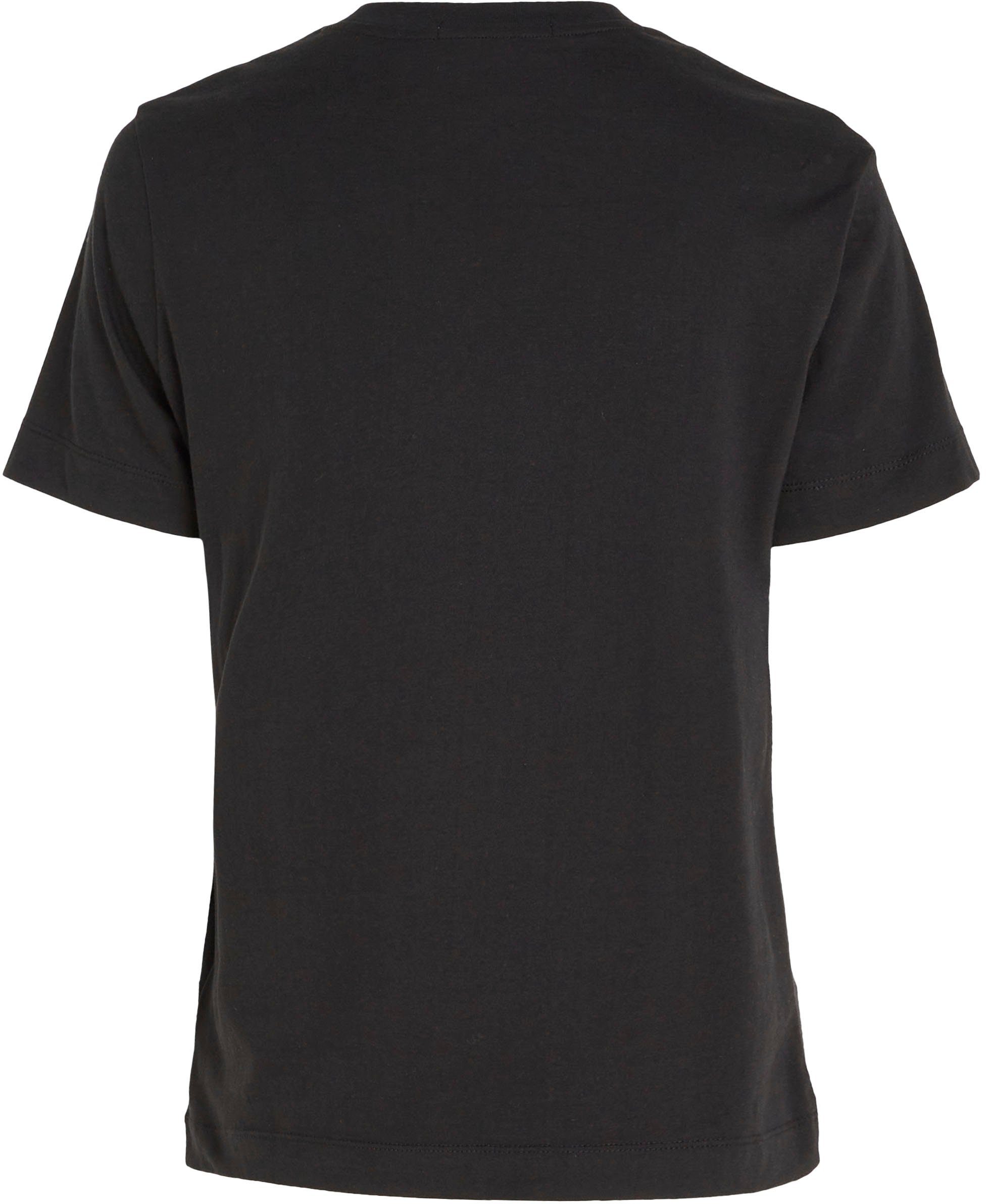 Klein Jeans Calvin Logodruck mit dezentem LOGO STACKED Ck Calvin MODERN Black STRAIGHT Klein TEE Jeans T-Shirt