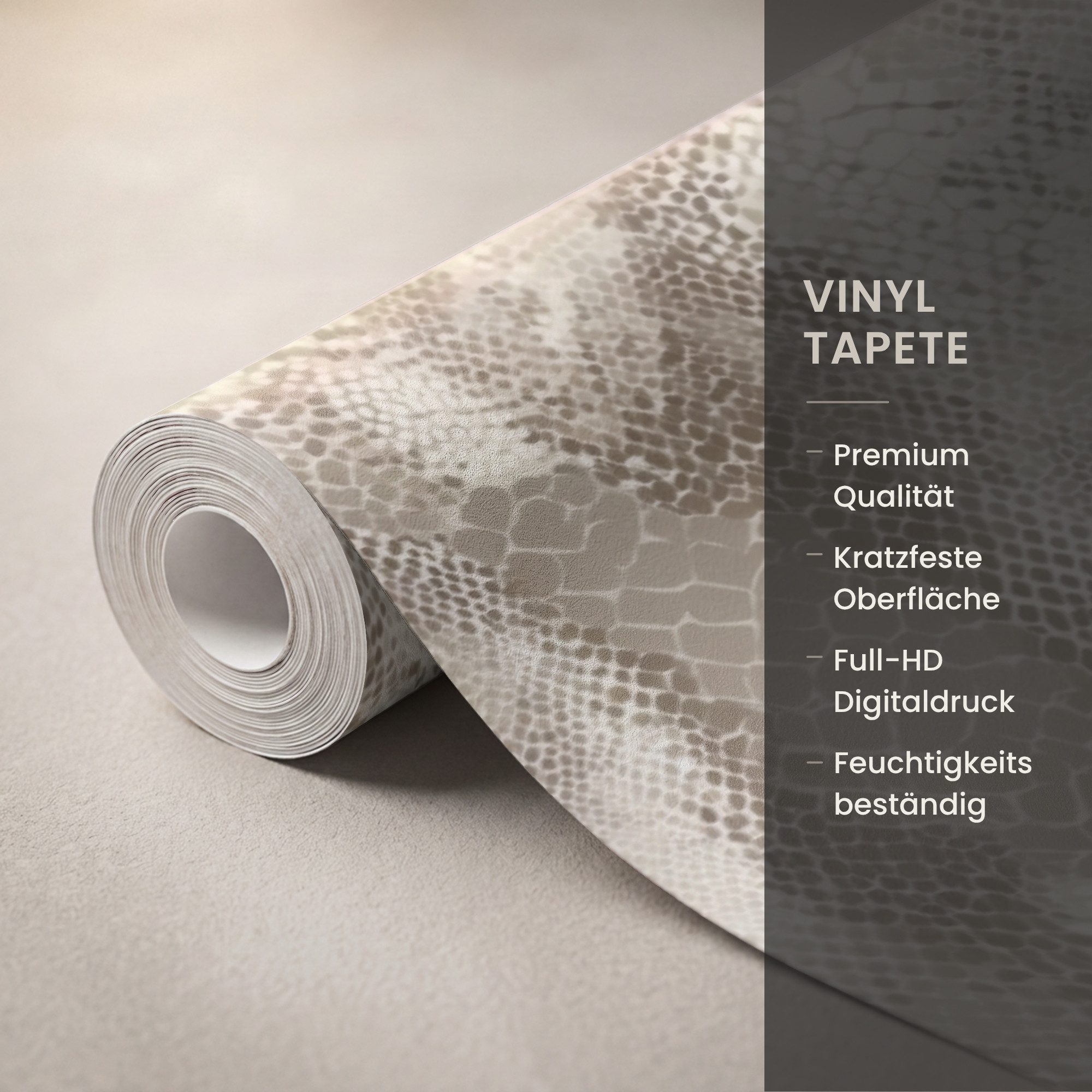 OnlyWow Fototapete Schlange - Textur - Sand, Matt, bedruckt, Wandtapete, Wohnzimmer, Vinyl Tapete 260x220cm