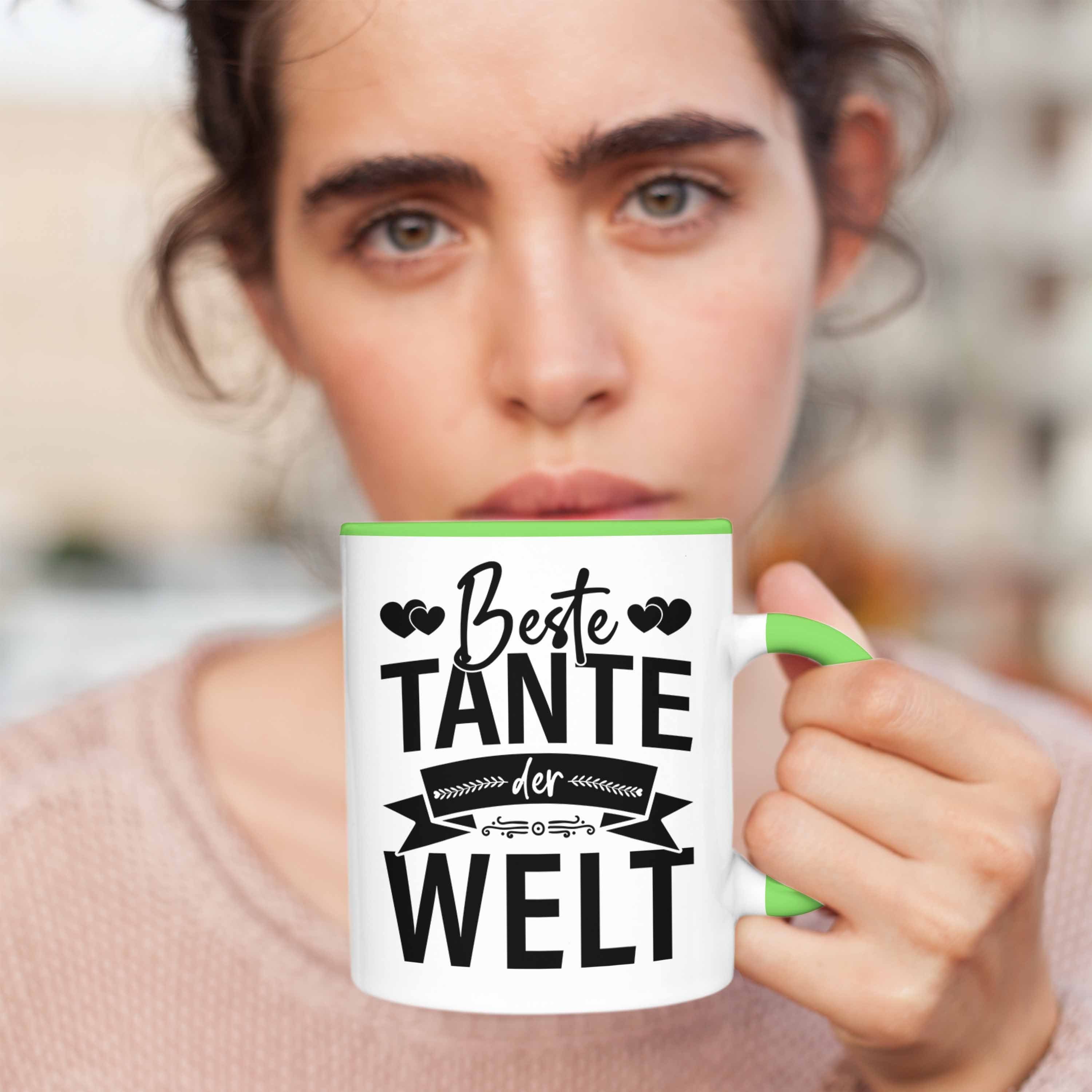 Trendation Trendation Der Lustig Tante Beste Geschenke Lieblingstante Welt - Spruch Geschenkidee Tasse Grün Tasse