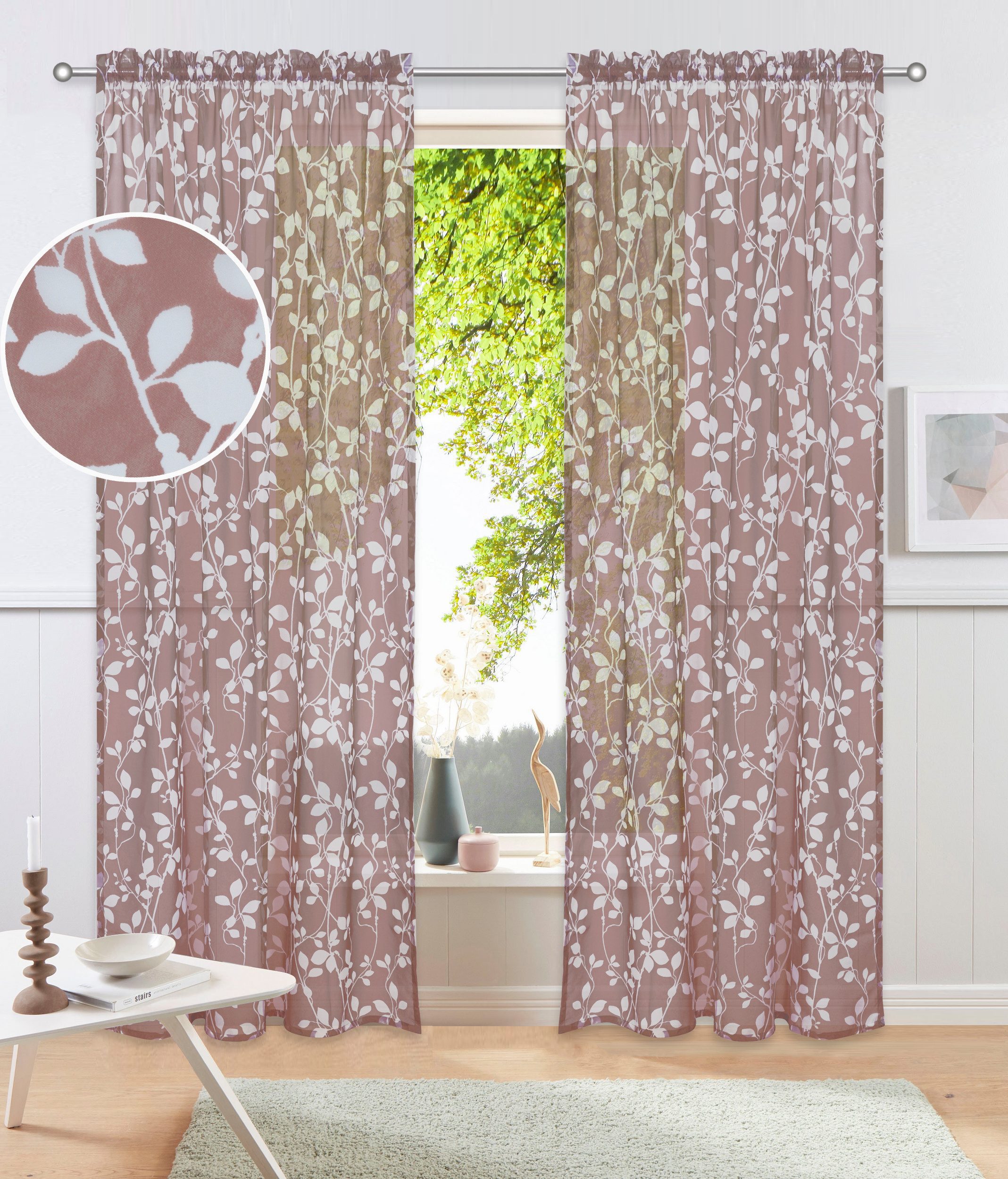 OTTO home Gardine Issoire (1 St), Stangendurchzug, transparent, Wohnzimmer, günstig online kaufen
