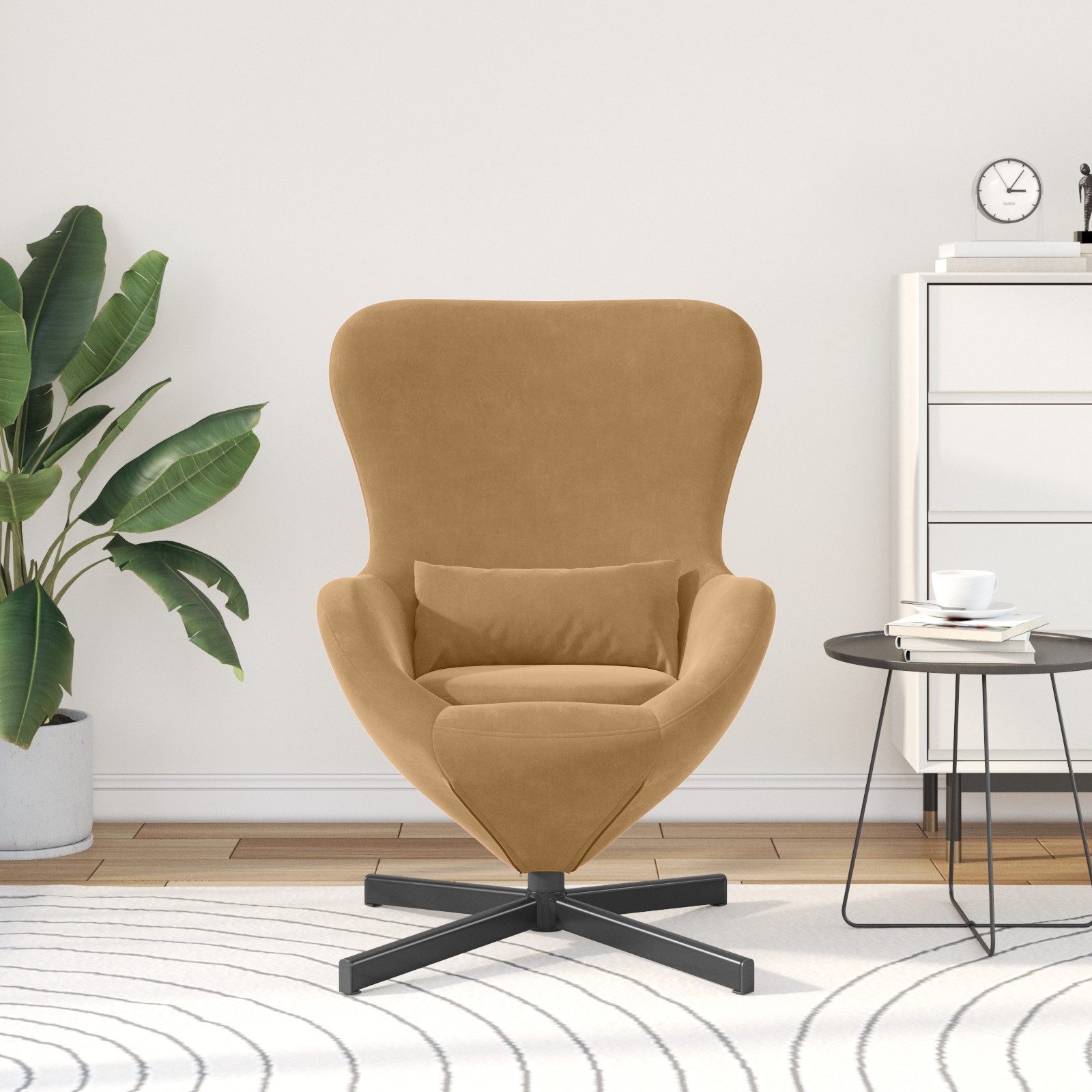 vidaXL Sessel Ei-Stuhl Braun Samt (1-St) günstig online kaufen