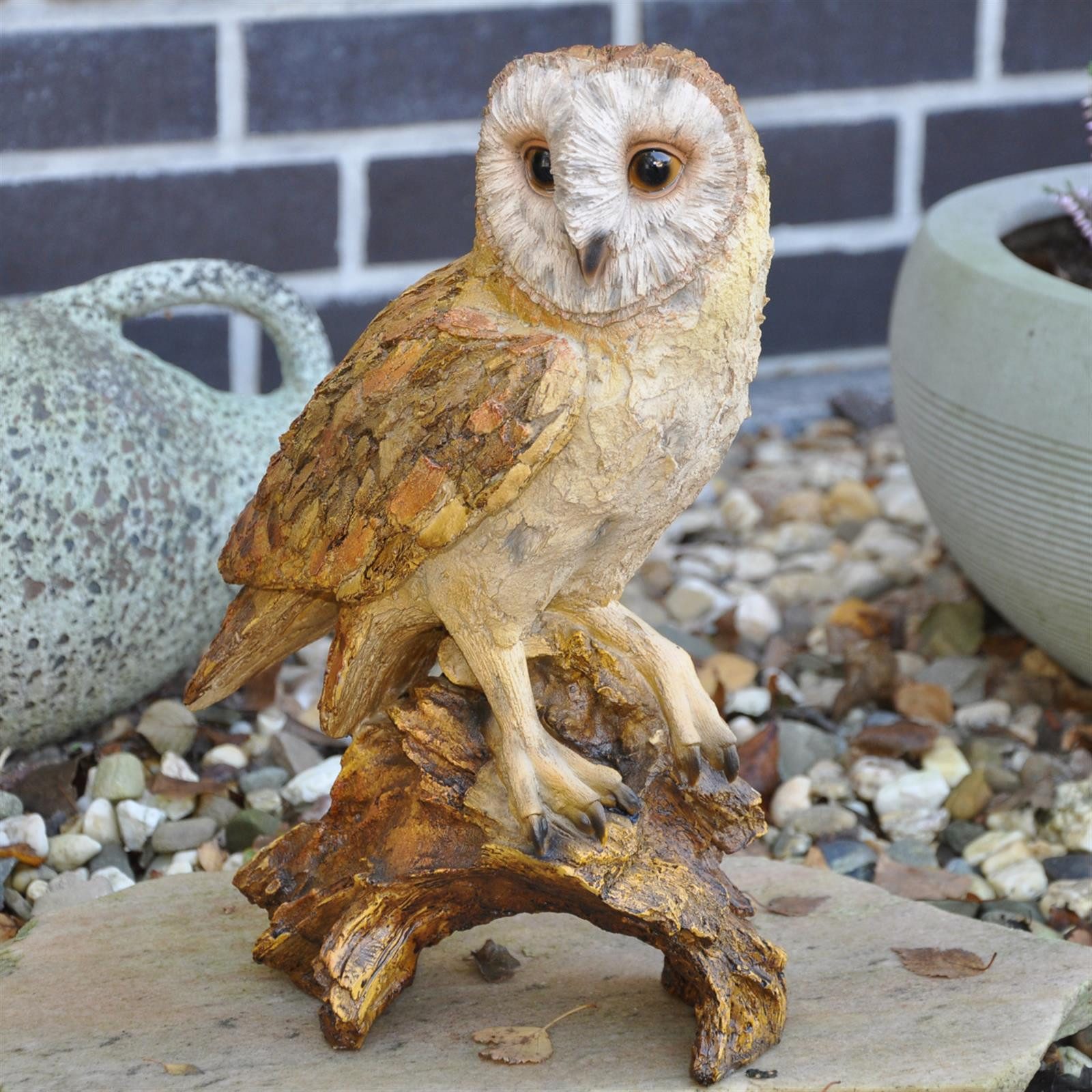 dazikemo Gartenfigur Dekofigur Gartenfigur Eule Holzoptik günstig online kaufen