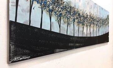 WandbilderXXL XXL-Wandbild Blue Moonshine 210 x 70 cm, Abstraktes Gemälde, handgemaltes Unikat