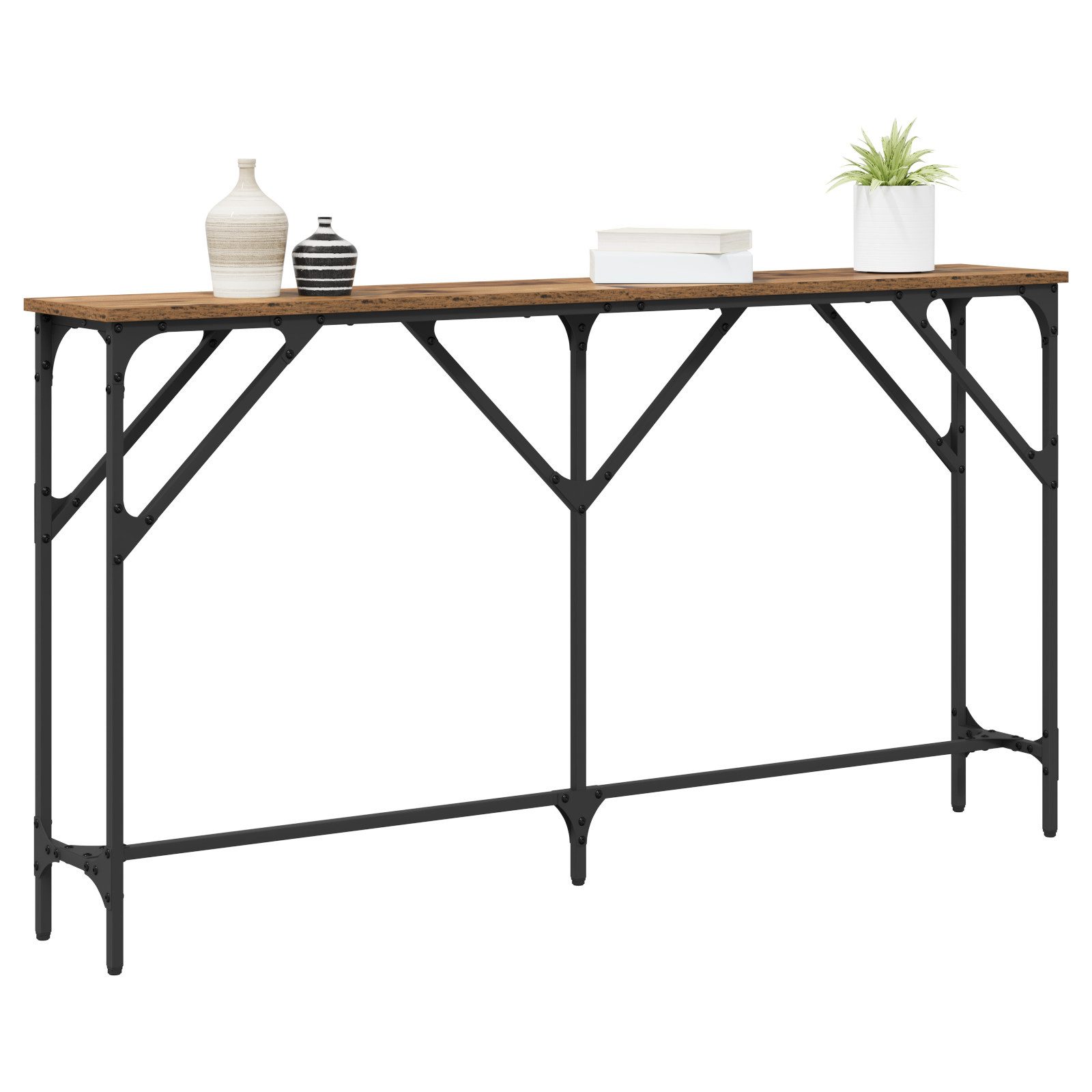 vidaXL Beistelltisch Konsolentisch Altholz 140x23x75 cm günstig online kaufen