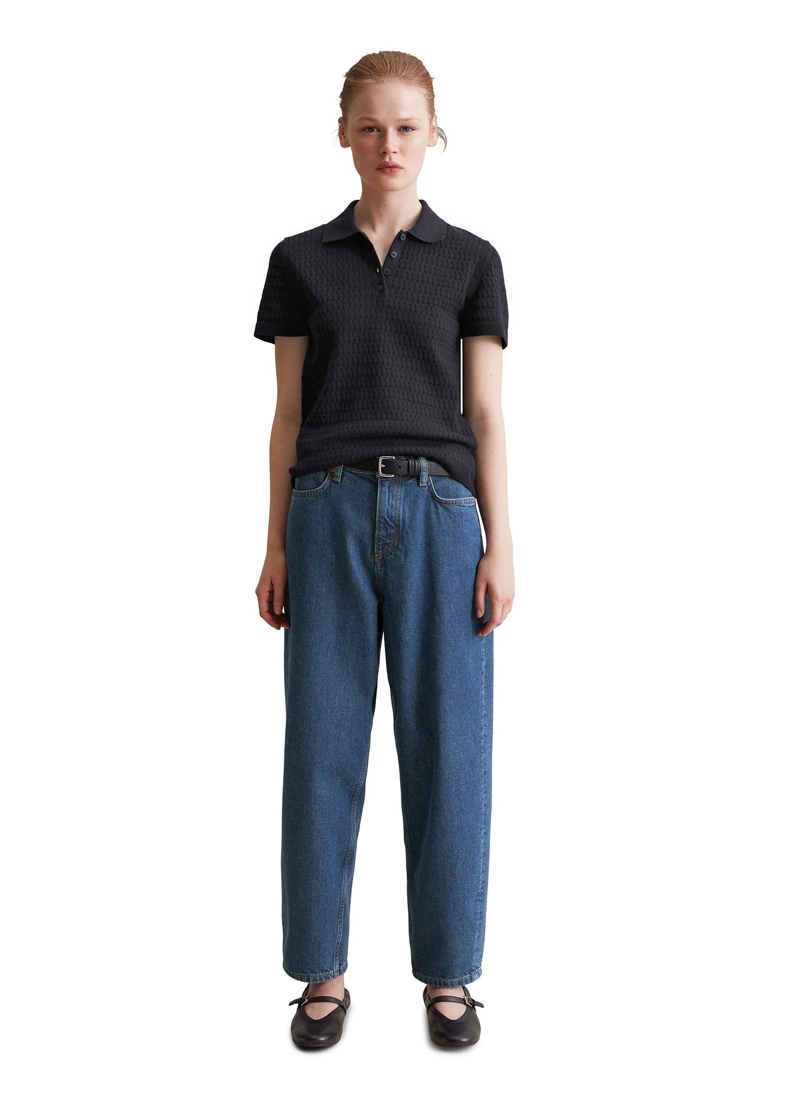 Marc O'Polo DENIM Poloshirt aus Strick, modisches Muster, regular – Bild 4 von 5