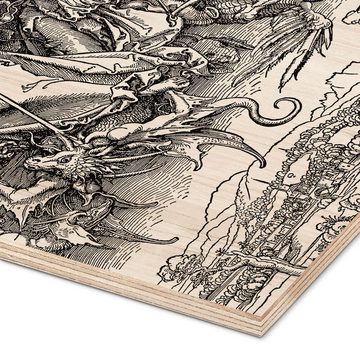 Posterlounge Holzbild Albrecht Dürer, Michaels Kampf mit dem Drachen, Malerei