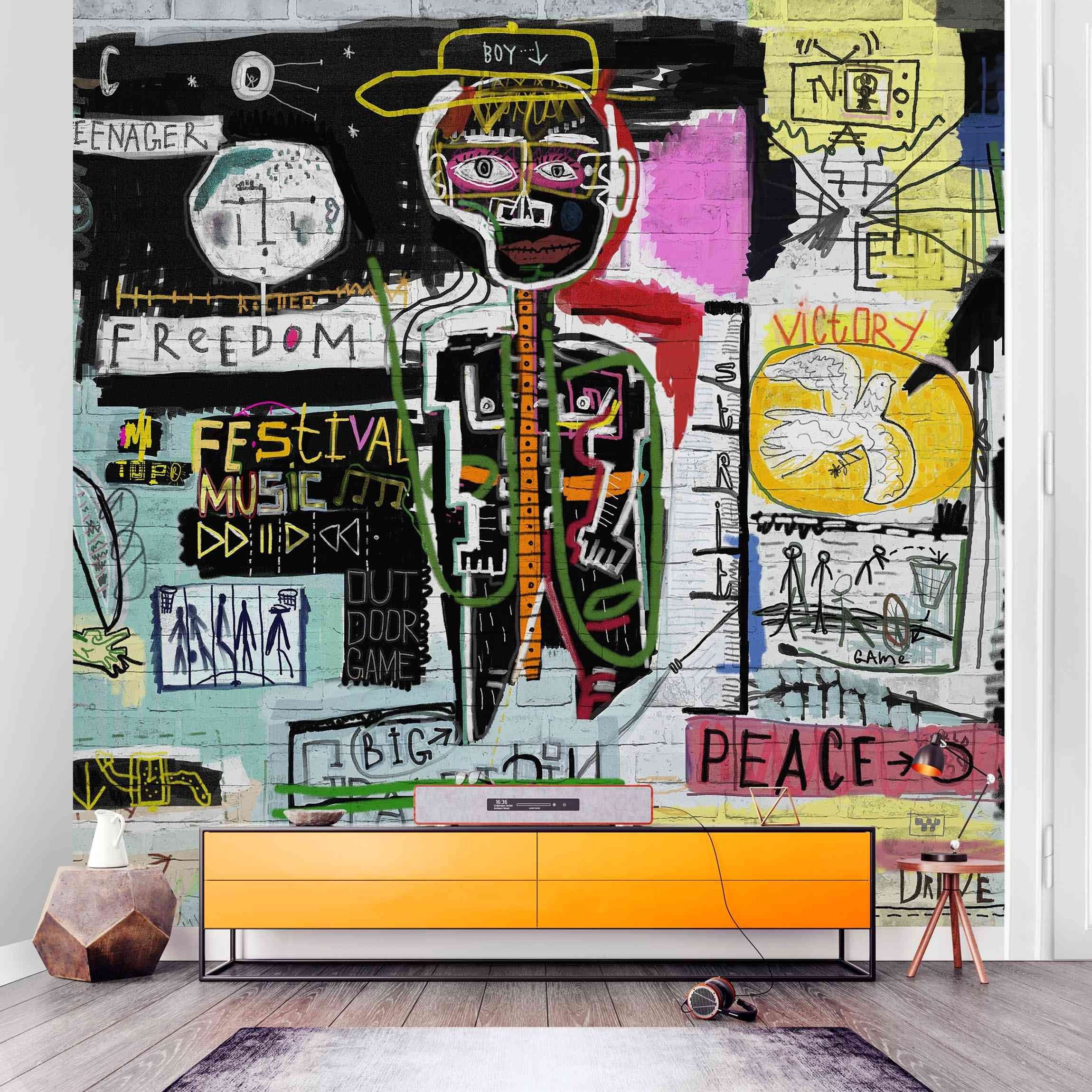 Bilderdepot24 Mustertapete Graffiti Optik Abstrakt Graffiti Art Modern Stre günstig online kaufen