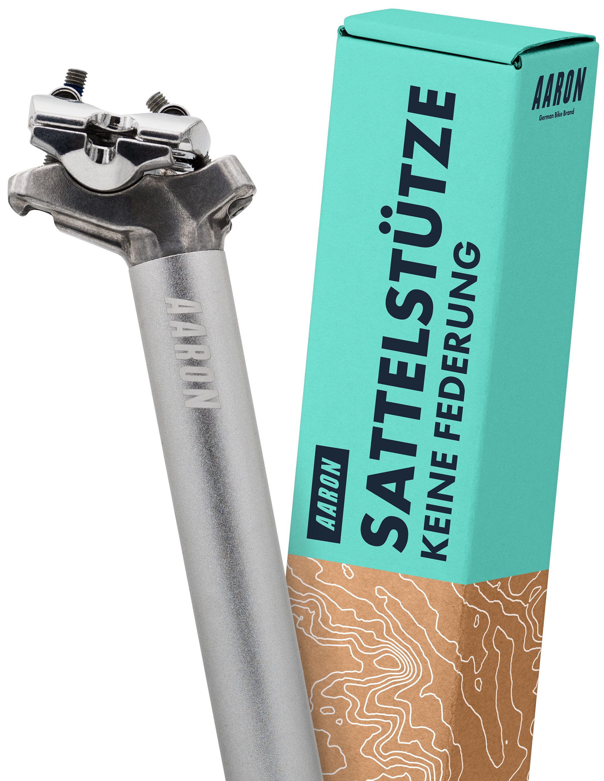 AARON Sattelstütze Post - 27,2, 30,9 oder 31,6 mm - 350 mm Länge