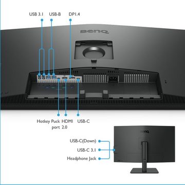BenQ 81.3cm PD3205U 16:9 DP/HDMI/USB lift/piv. spk. UHD retail TFT-Monitor (3840 x 2160 px, 4K Ultra HD, 5 ms Reaktionszeit, 60 Hz, IPS, Lautsprecher, HDCP, HDR, Pivot, Höhenverstellbar)