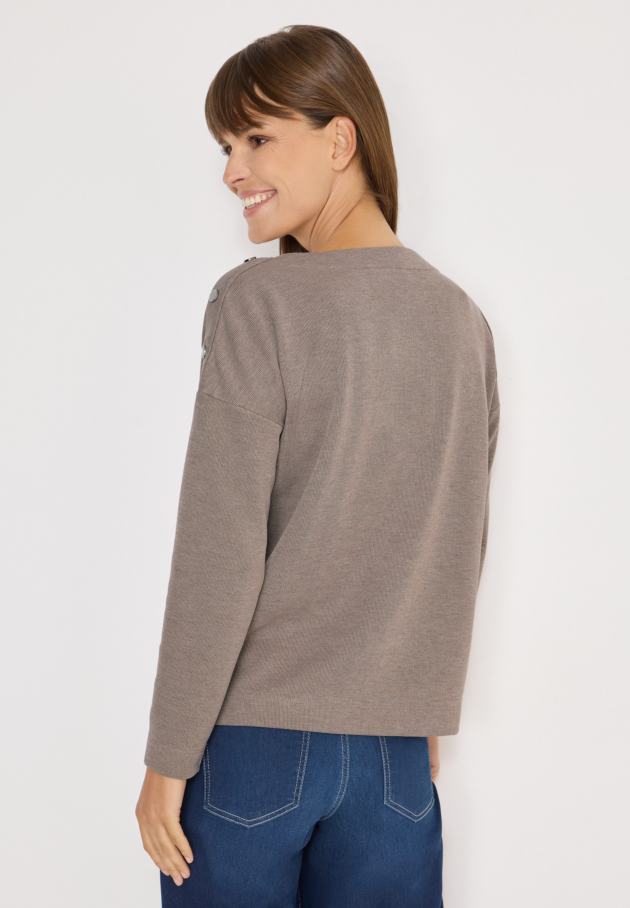 CECIL Sweatshirt mit Knopfdetails an den Schultern günstig online kaufen