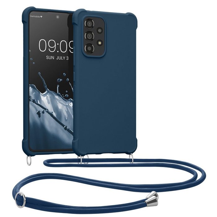 kwmobile Handyhülle Hülle für Samsung Galaxy A53 5G mit Metall Kette zum Umhängen - Silikon Handy Cover Case Schutzhülle