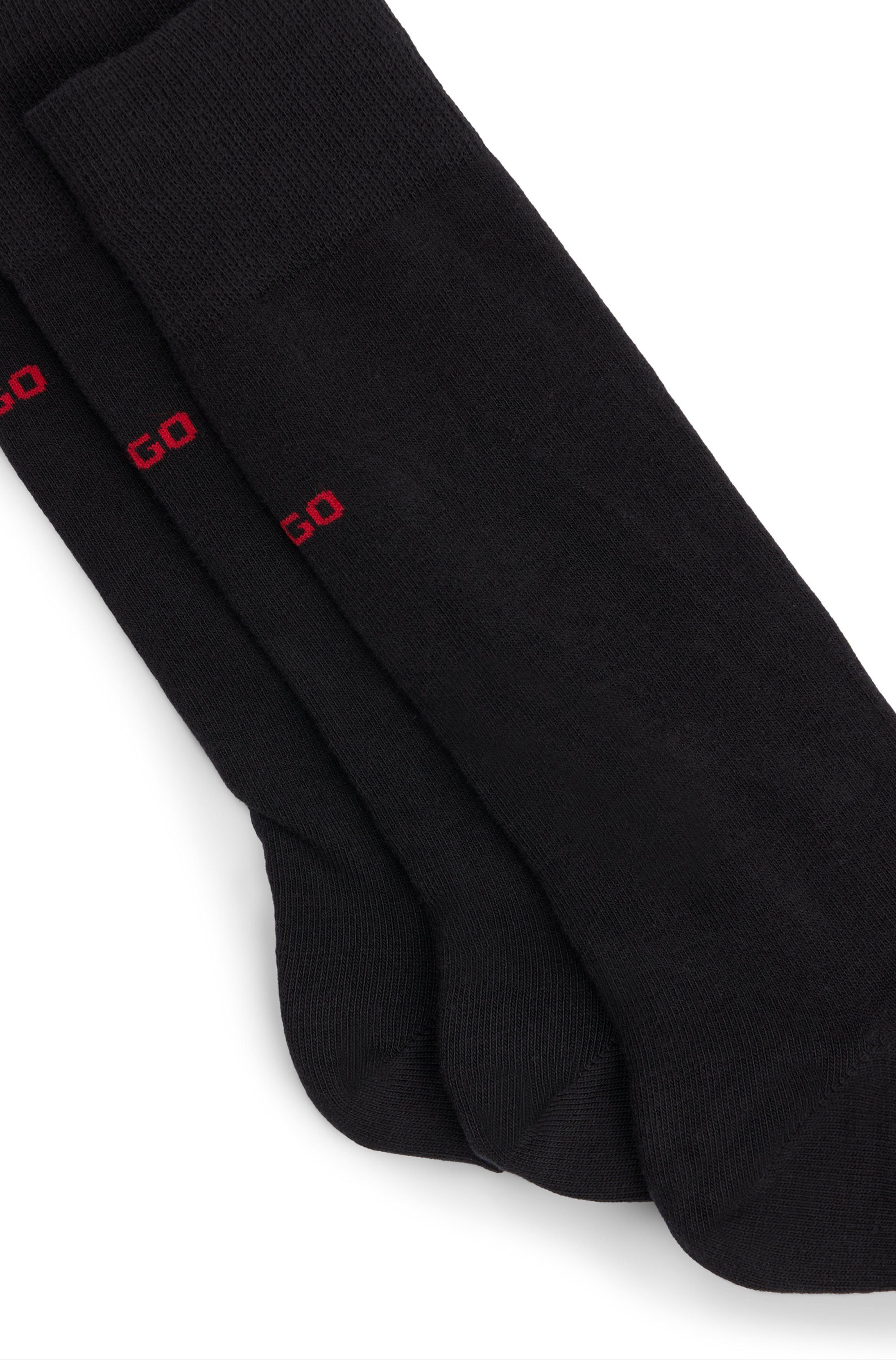 HUGO Businesssocken 3P RS UNI CC (Packung, 3-Paar, 3er Pack) mit kontrastfarbenen HUGO Logo-Schriftzug