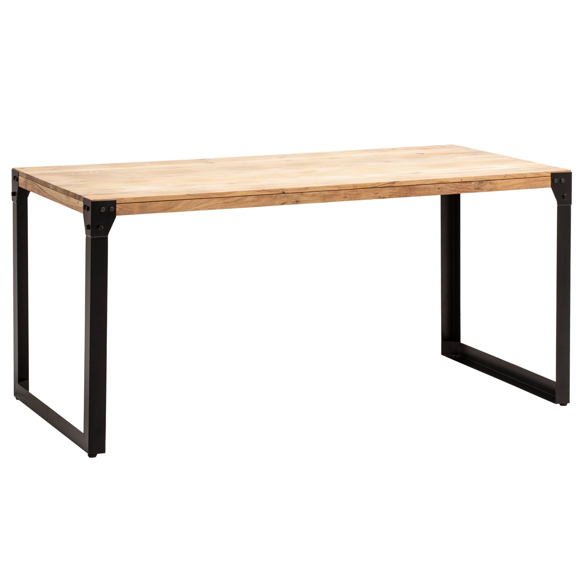 Wohnling Esstisch WL7.048 Esszimmertisch 160 cm Akazie Massivholz Küchentisch Industria (Modern, Akazie Massivholz Rechteckig, 160x80x76 cm), Holztisch Esszimmer Modern, Esszimmertisch Groß
