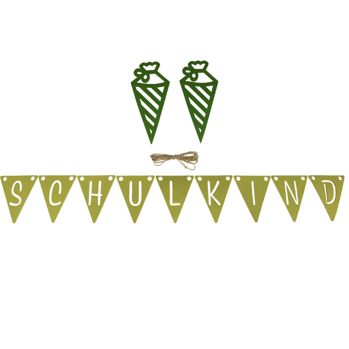 Viana Dekofigur Dekorative Einschulungs-Girlande aus Filz mit Schriftzug