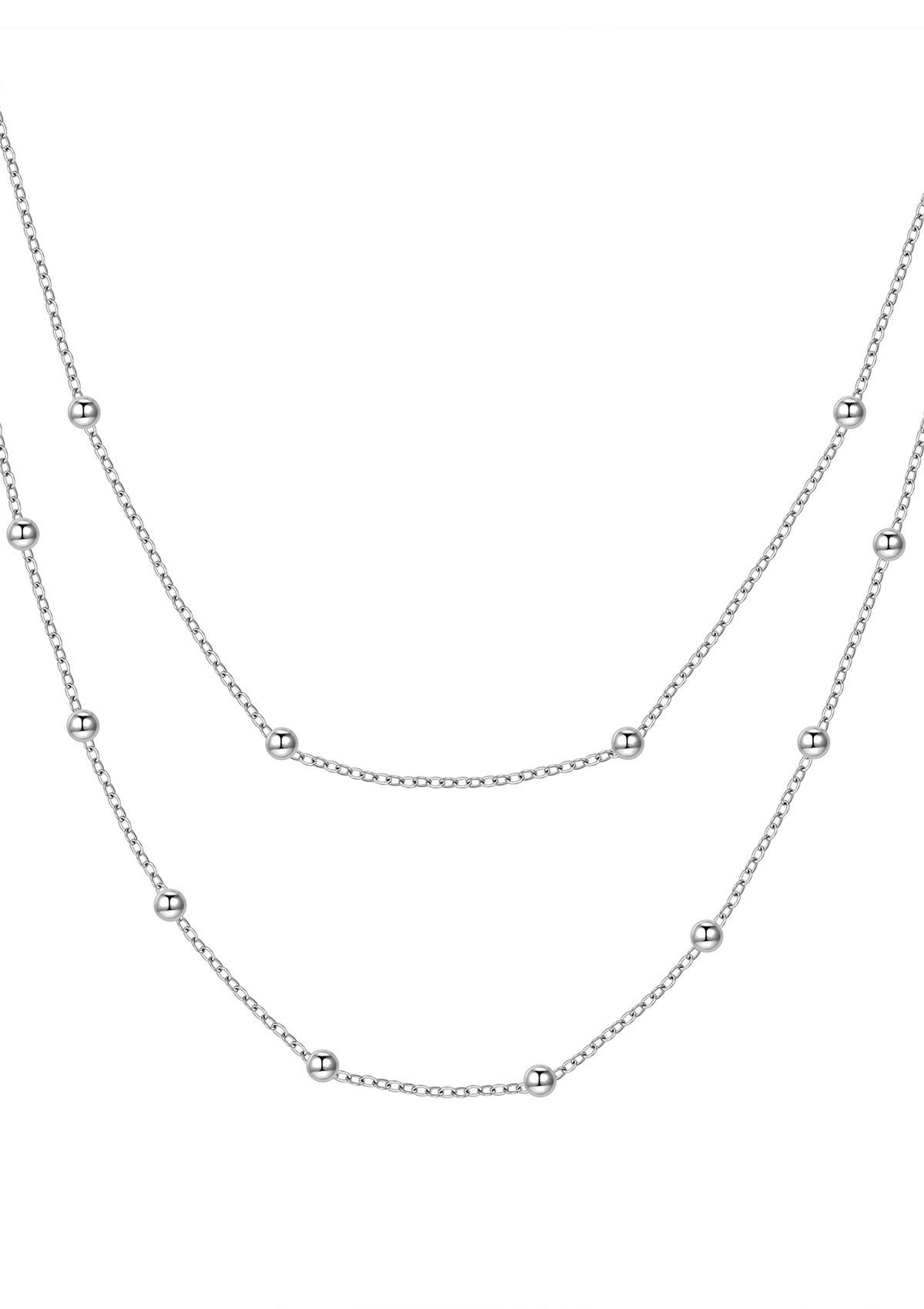 Hey Happiness Edelstahlkette Layer mehrreihig, Kugelkette günstig online kaufen