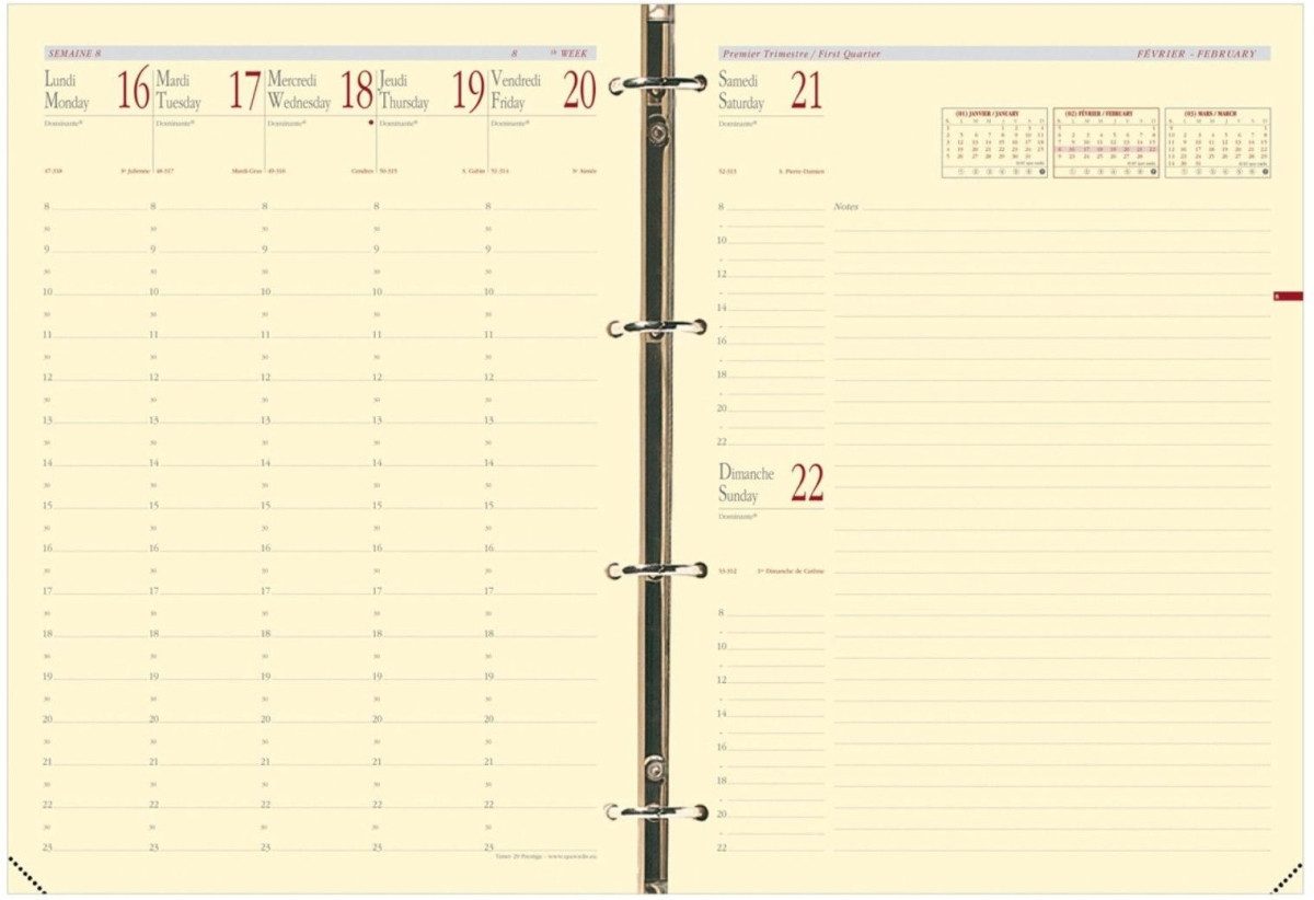 Quo Vadis Terminplaner Kalendereinlage für Timer 29 A4 1 Woche/2 Seiten 2026