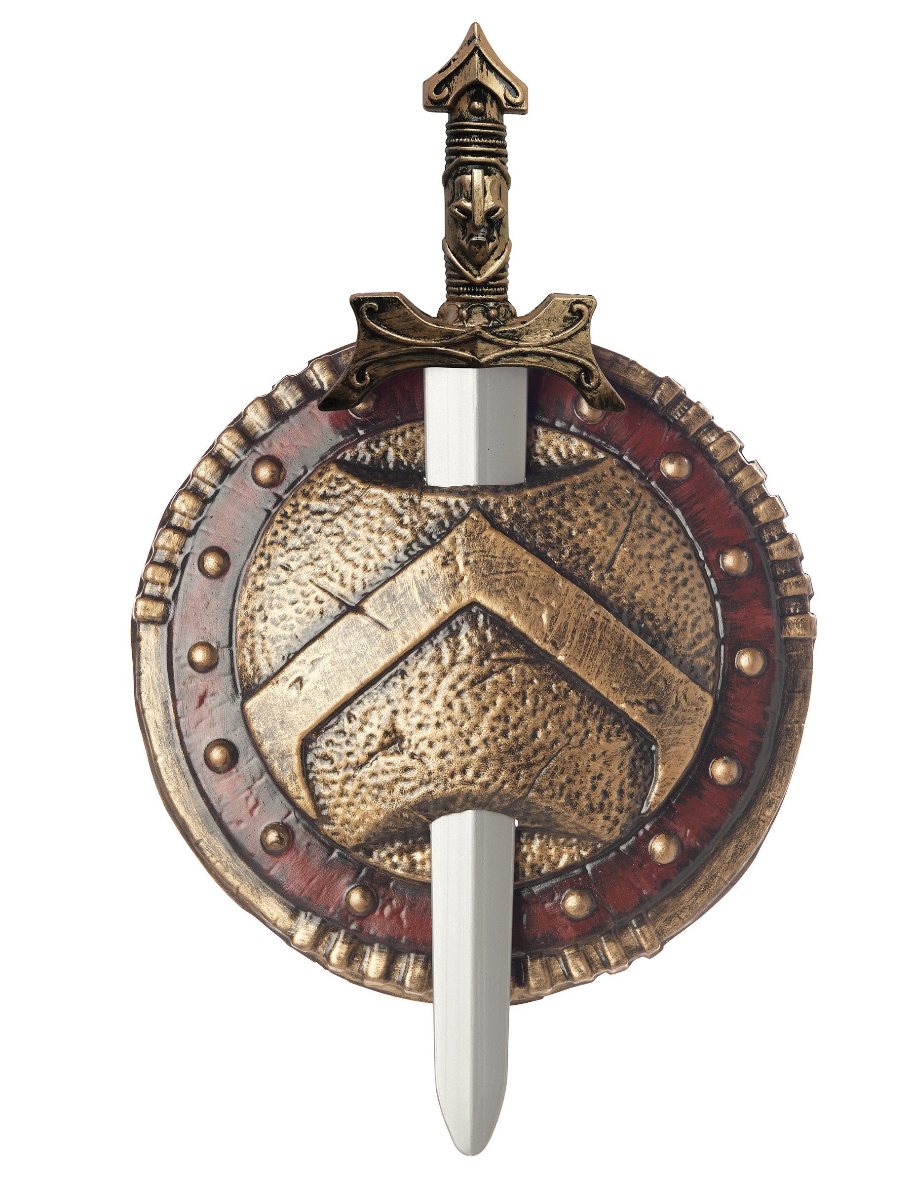 Kostüm Spartakus Schild und Schwert silber-gold 50cm