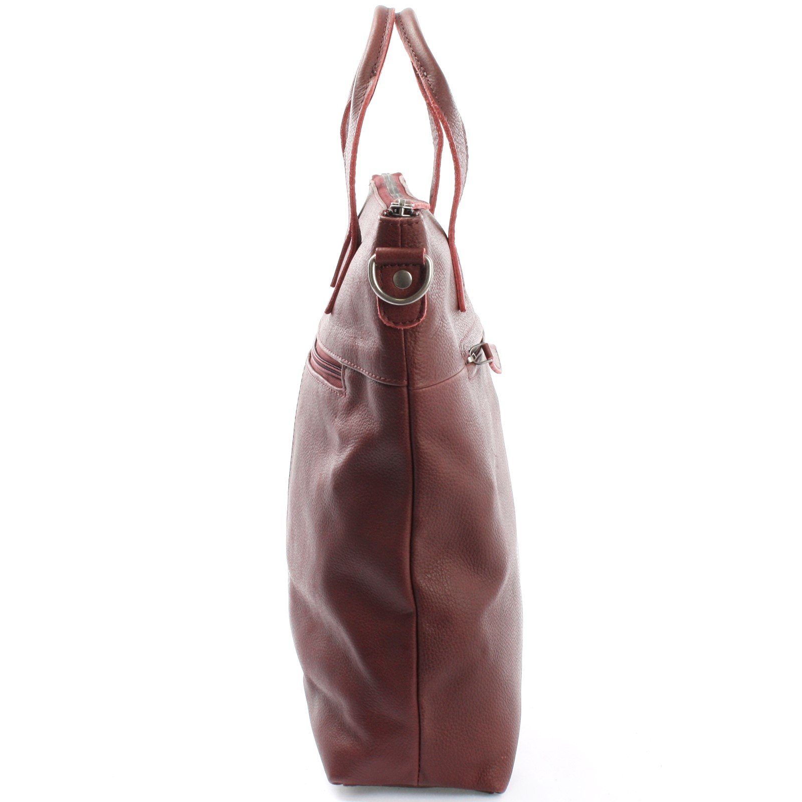LECONI Umhängetasche Damentasche DIN A4 Henkeltasche Shopper Echtleder LE0068, Echtes Leder – mehrere Reißverschlussfächer – 31×33×10 cm