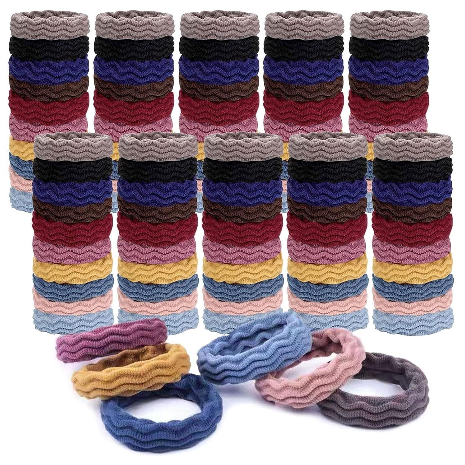 TSHAOUN Haargummi 100 Dickes Baumwolle Haarband Zopfgummis für Frauen Mädchen - 100er