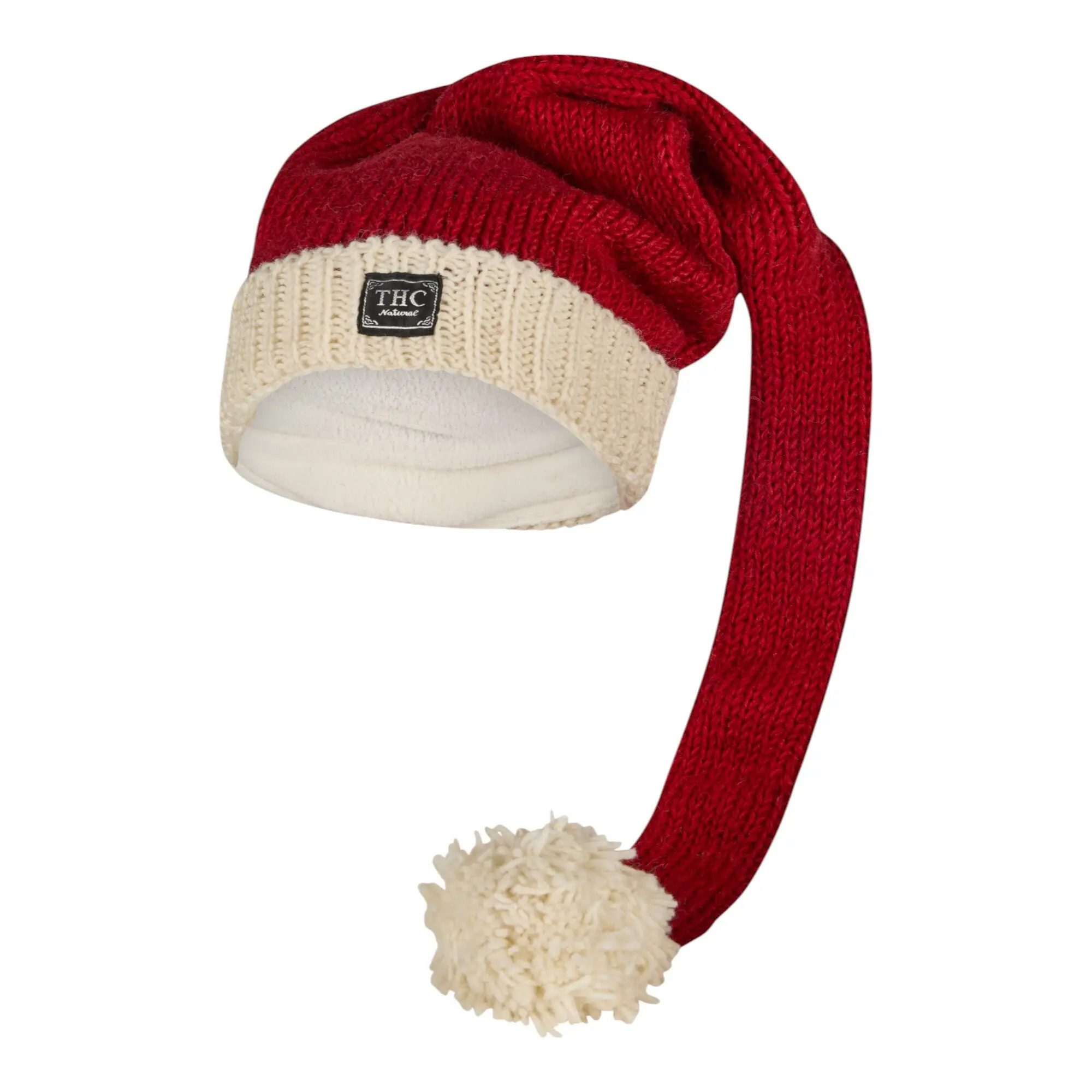 THC Natural Line Strickmütze THC Schafwoll Zipfelmütze 600 rot (1 Stück, 1-St., 1 Stück) Innenfutter: Fleece