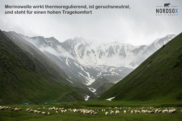 NORDSOX Wandersocken kurz - Merino Wolle für Damen & Herren (2-Paar) Klimaregulierend & gepolsterte Sohle und Färse & weich & atmungsaktiv
