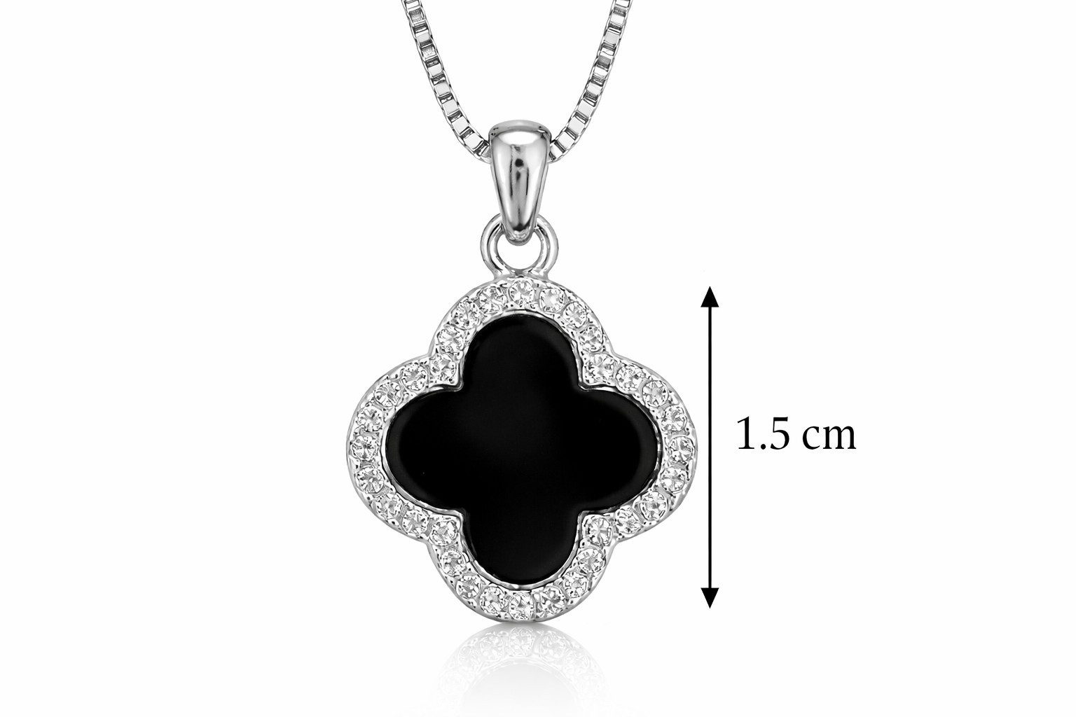 ROUGEMONT Kette mit Anhänger Kleeblatt Damen Clover Halskette Glücksbringer 925 Sterling Silber, Hypoallergen für empfindliche Haut – Bild 3 von 5