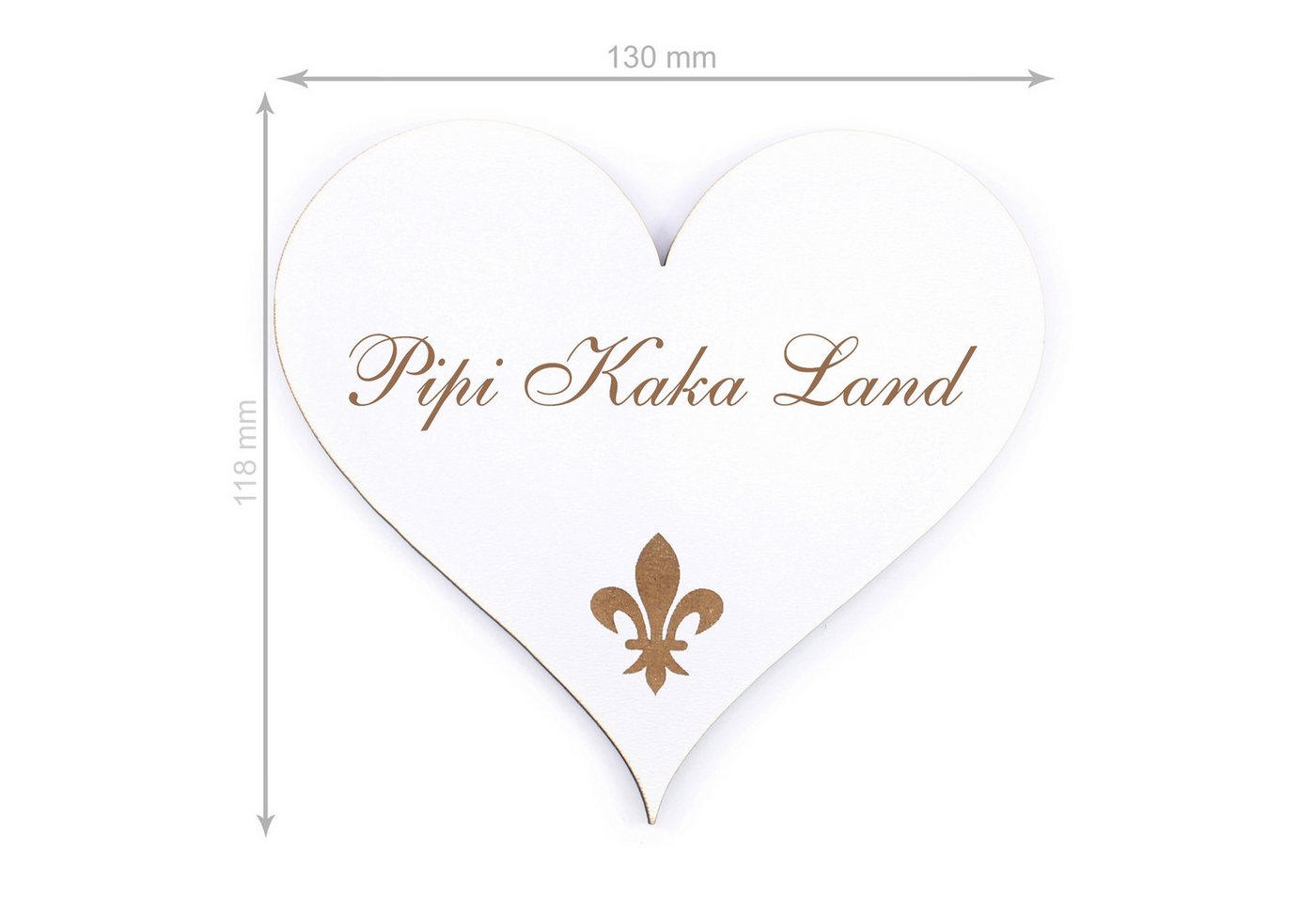 Thumbnail - Dekolando Hinweisschild Türschild Herz - Pipi Kaka Land - Schild 13 x 12 cm - Schilder Türschi