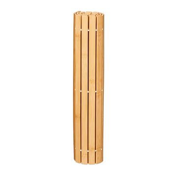 Badematte Badvorleger aus Bambus 80x50 cm relaxdays, Höhe 10 mm, Bambus