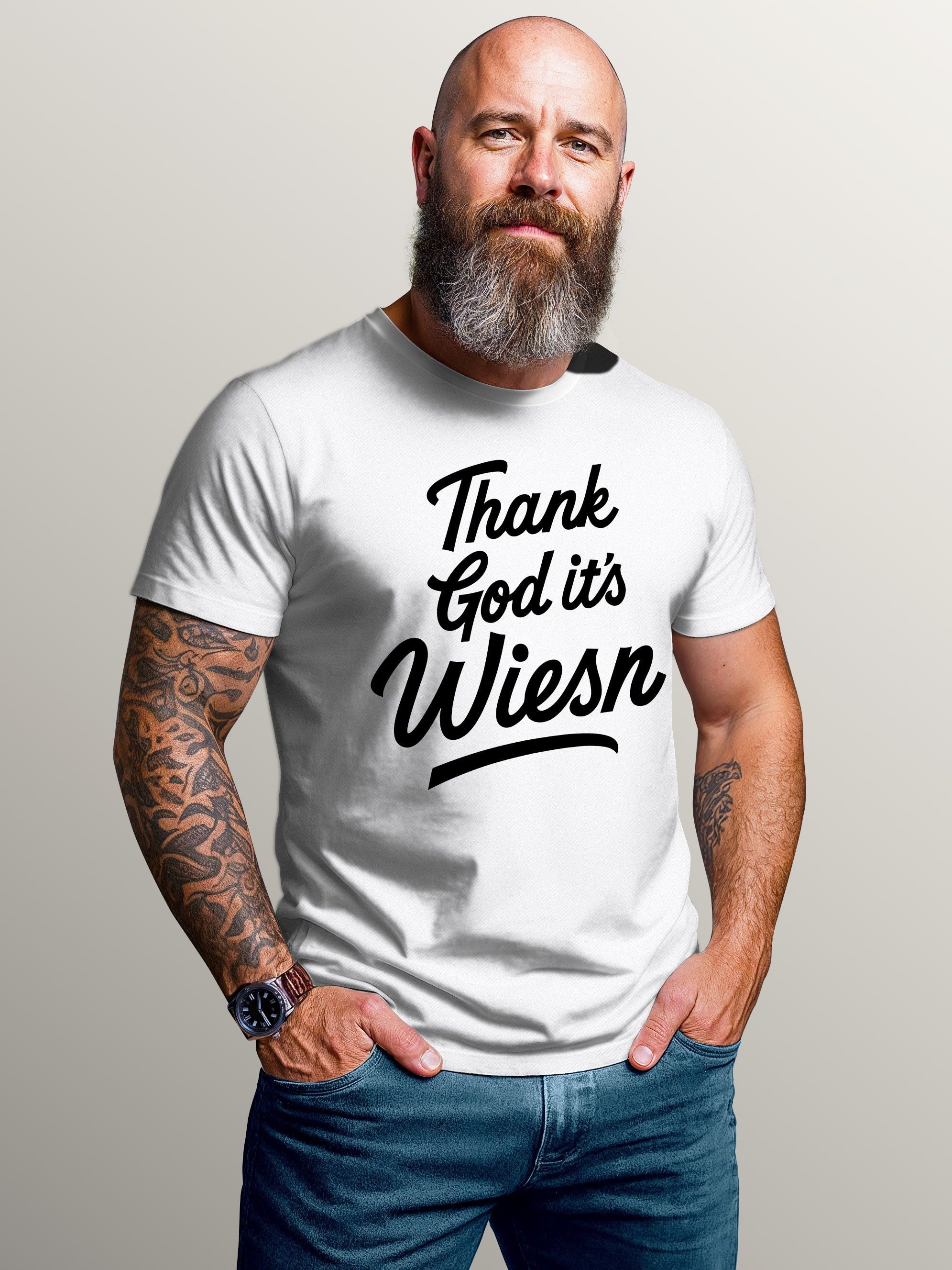 MoonWorks Print-Shirt Herren T-Shirt für das Oktoberfest Thank God it’s Fun-Shirt mit Print