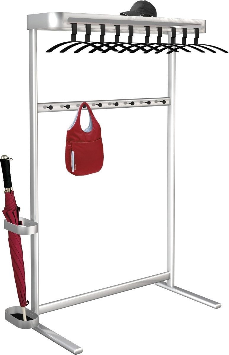 KERKMANN Garderobenständer Reihengarderobe Sevilla BxTxH 100x43x170cm aluminium/silber