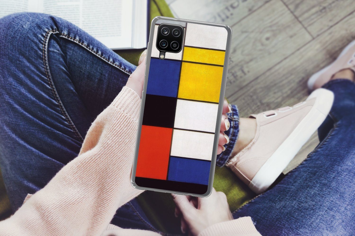 MuchoWow Handyhülle für Samsung Galaxy A12 Komposition A - Piet Mondrian, Smartphone-Bumper, Print, Handy Schutzhülle Dünn