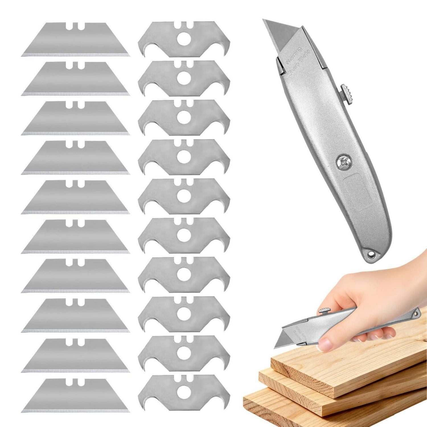 LuxusKollektion Teppichmesser Profi Teppichmesser Set 21tlg mit 20 Ersatzklingen