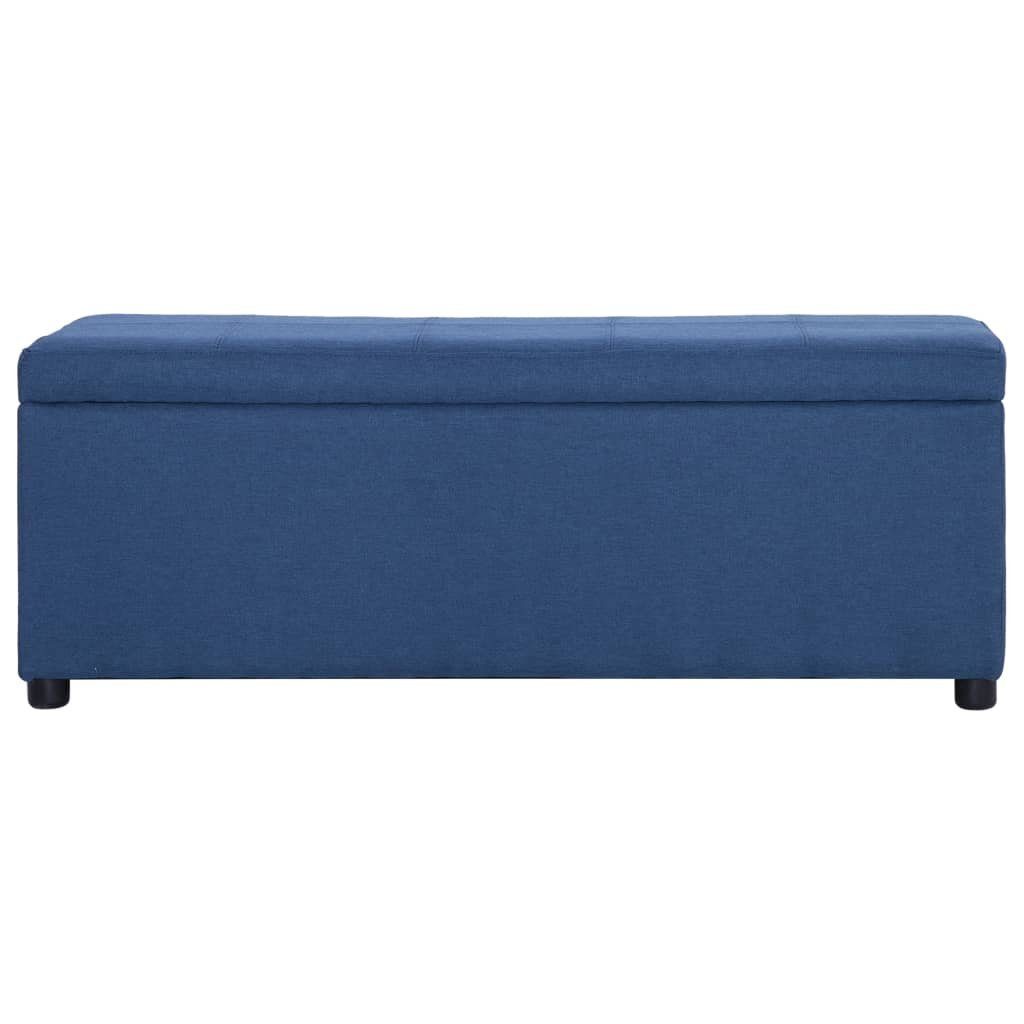 furnicato Truhenbank Bank mit Staufach 116 cm Blau Polyester