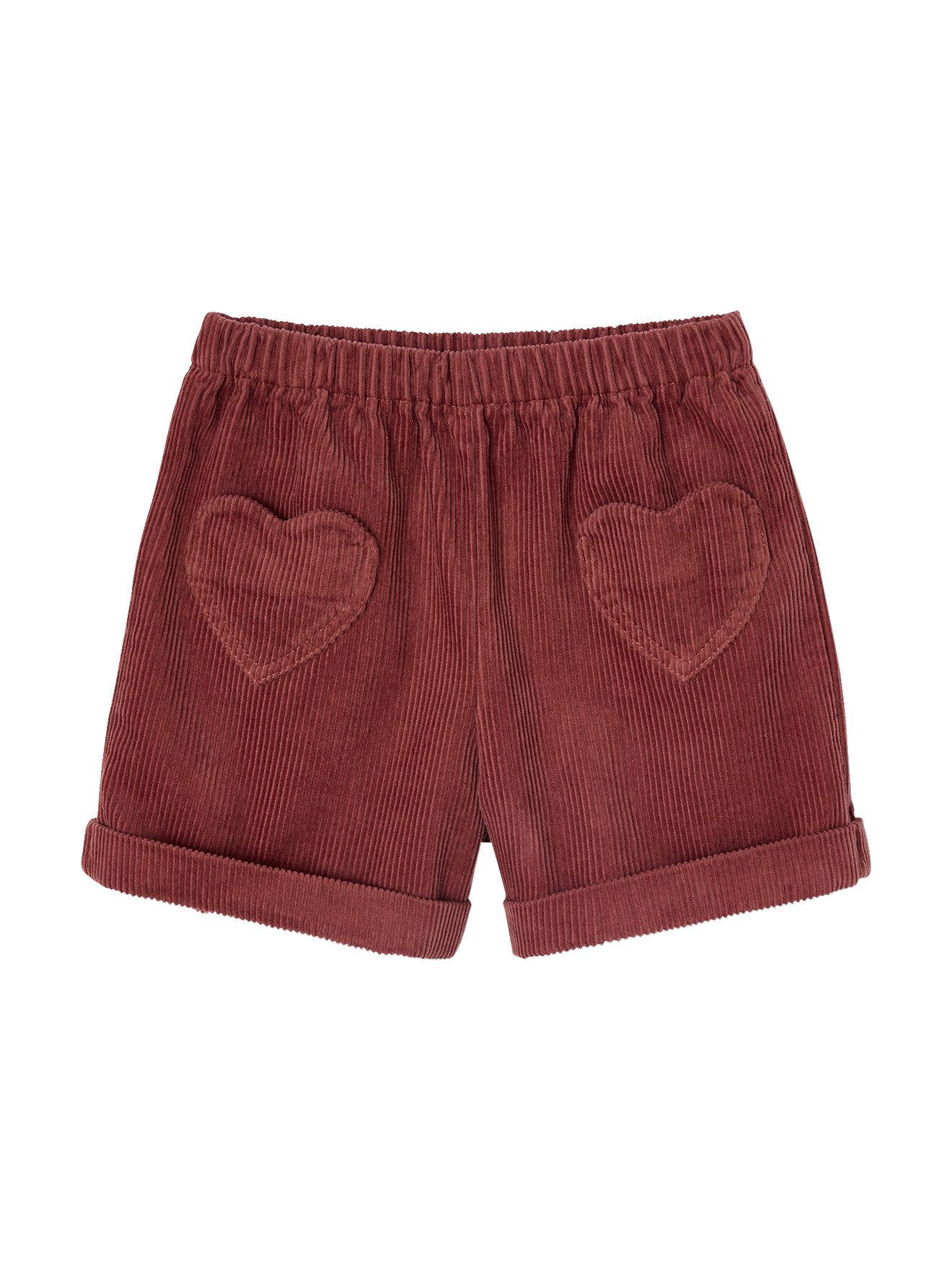 vertbaudet Shorts Mädchen Cord-Shorts mit Herztaschen und Dehnbund