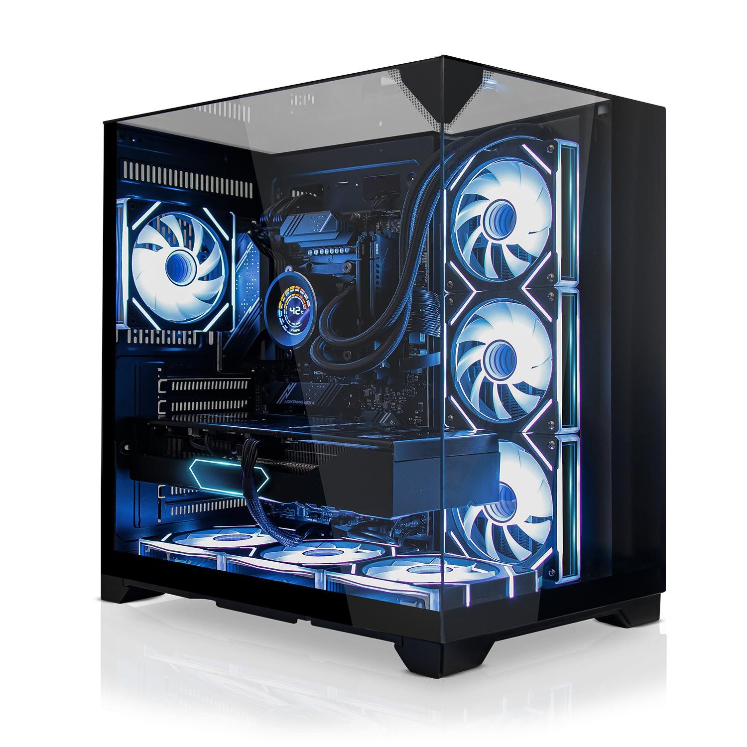 SYSTEMTREFF Gaming-PC (AMD 9800X3D 9800X3D, Nvidia GeForce RTX 5080, 32 GB RAM, Wasserkühlung)