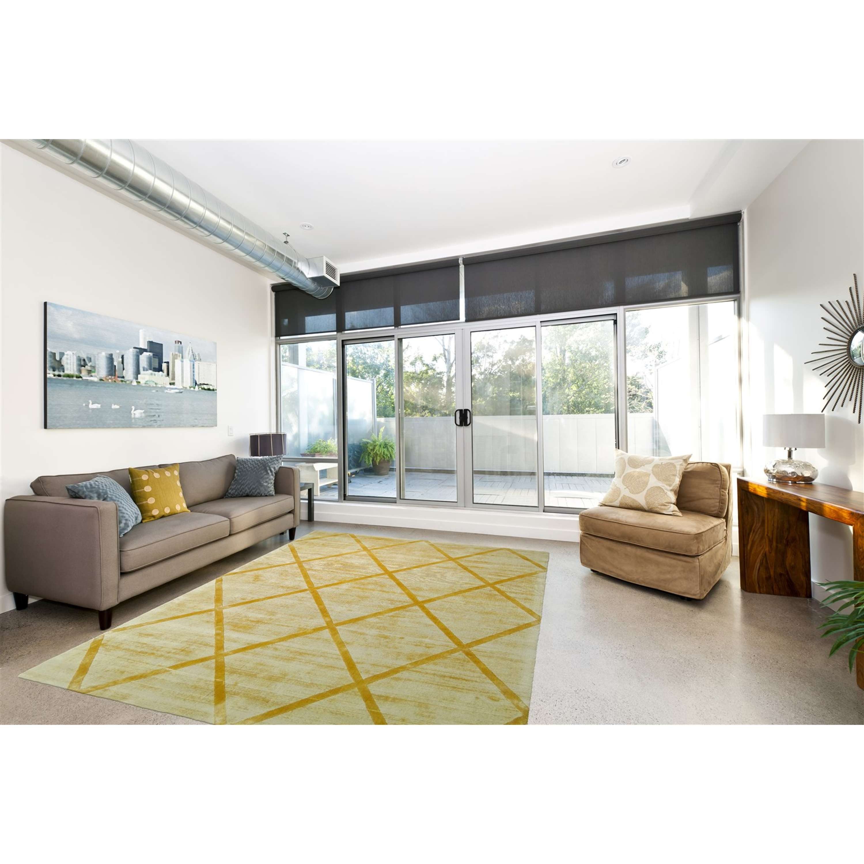 Qiyano Teppich Kurzflor Mereana Gelb 80 x 150 cm - Weich, Wohnzimmer, Höhe: günstig online kaufen