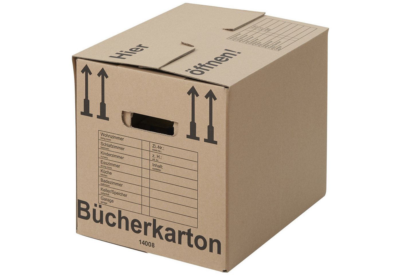 BB-Verpackungen Umzugskarton Bücherkarton Compact, 2-wellig, 40kg Traglast, 400 mm x 318 mm x 328 mm